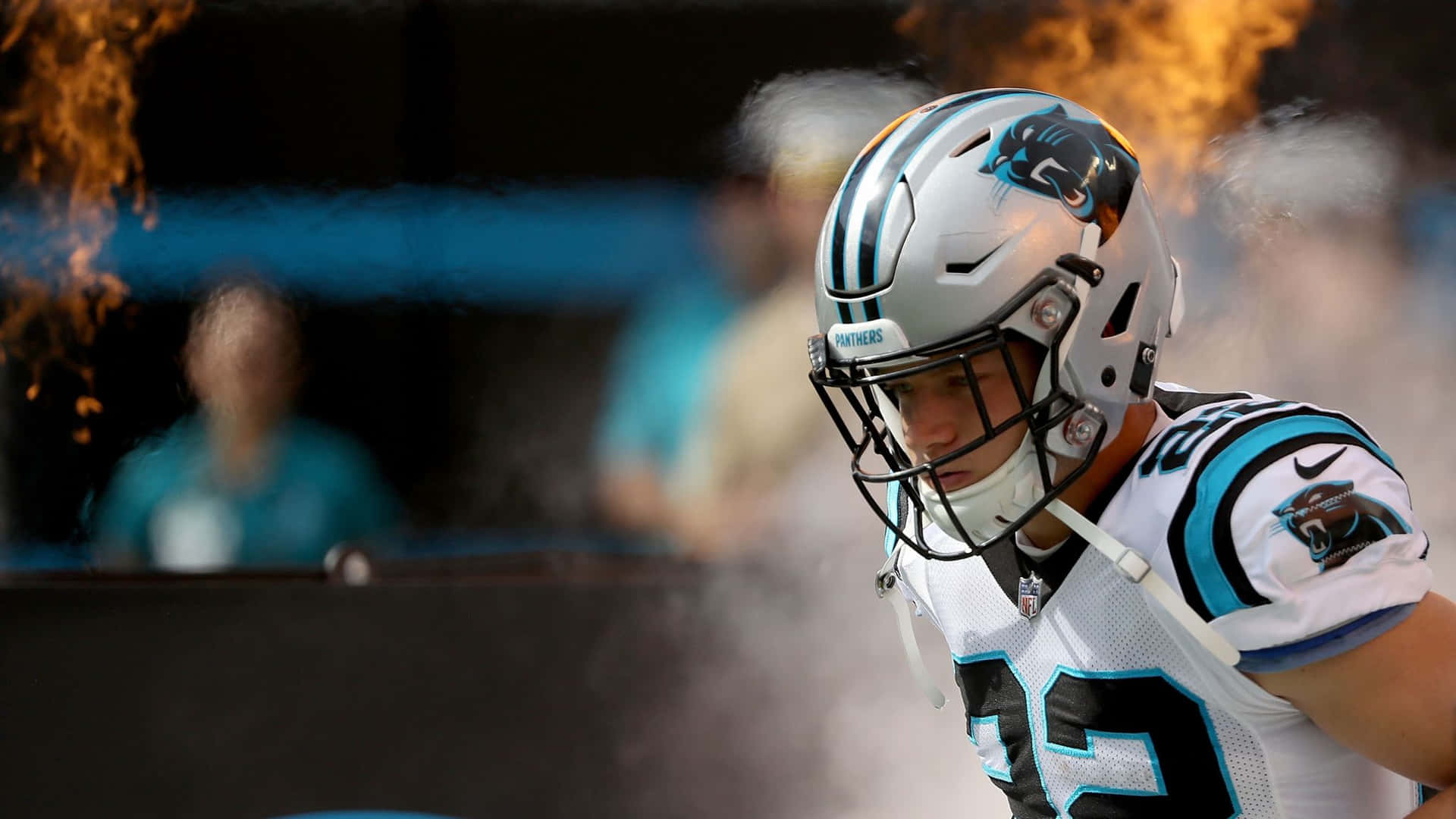 Nfl Star Christian Mccaffrey Prepares For The Next Game Background