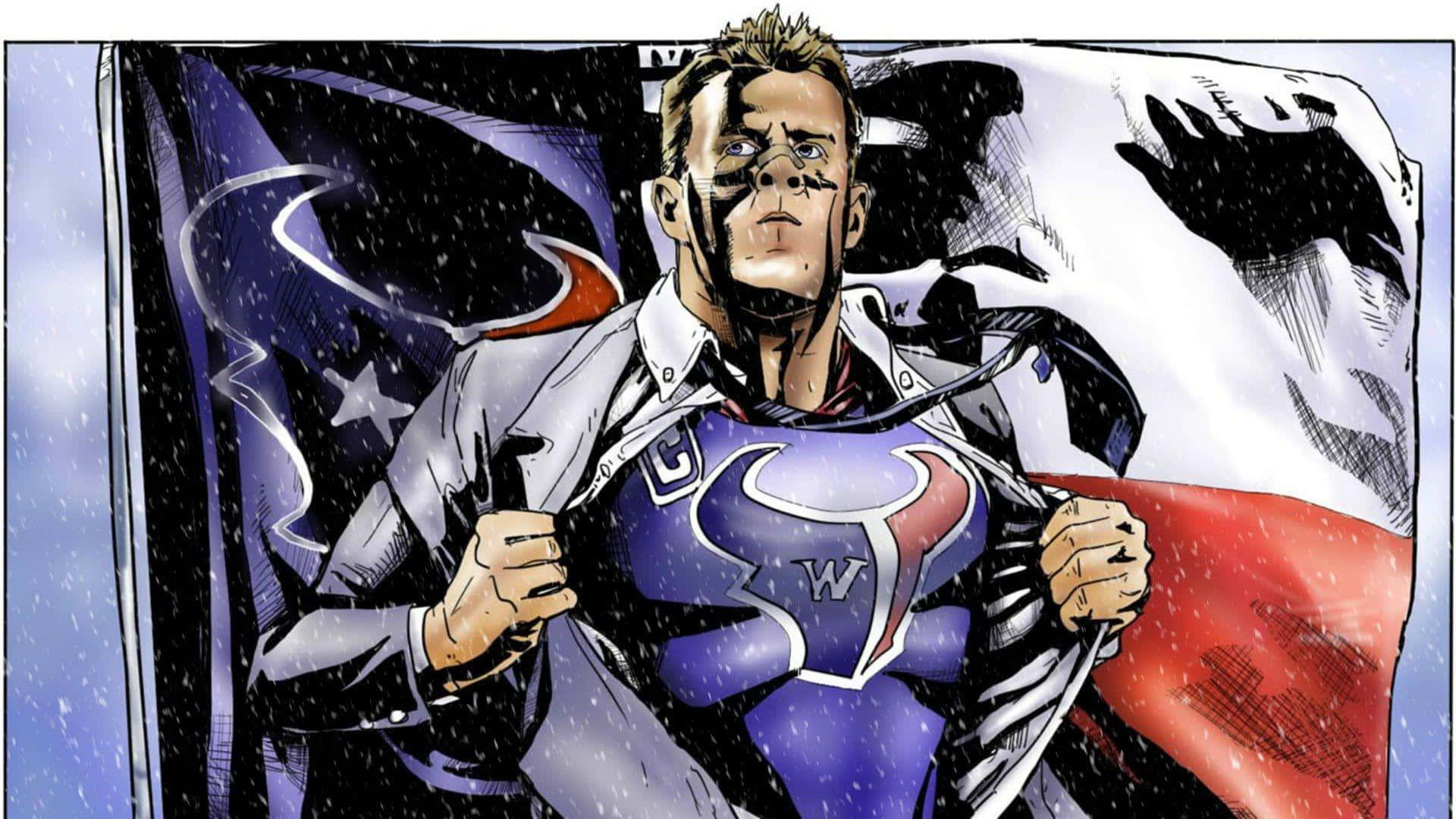 Nfl Star J.j. Watt Showing Off His Championship Ring Background