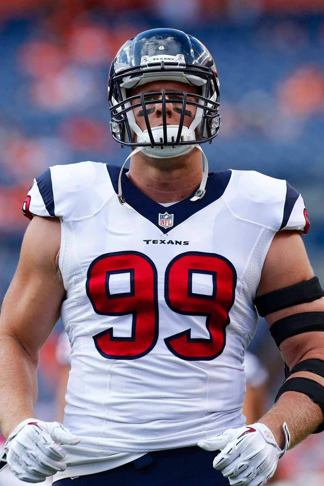 Nfl Star Jj Watt Showing Off His Signature Look Background