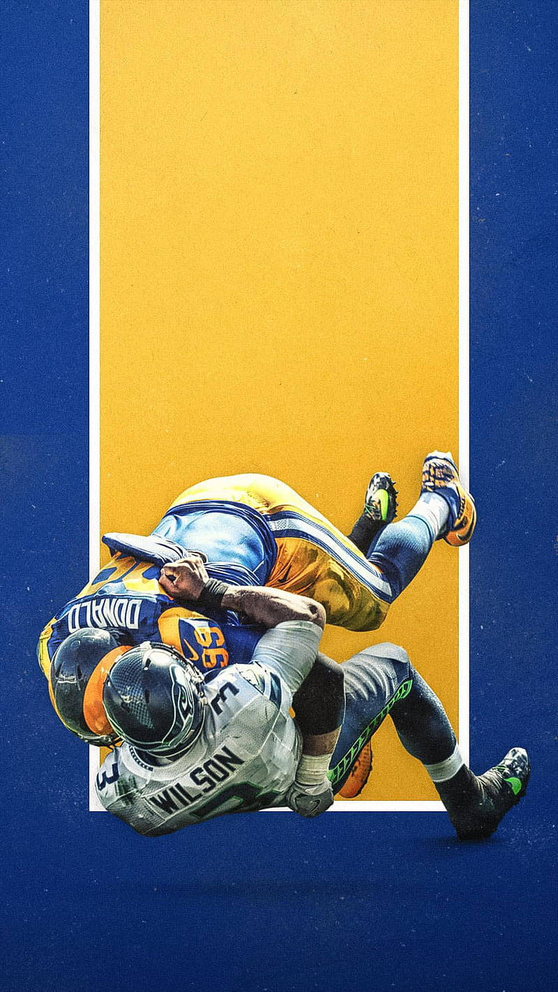 Nfl Super Bowl Aaron Donald Fall Down Background