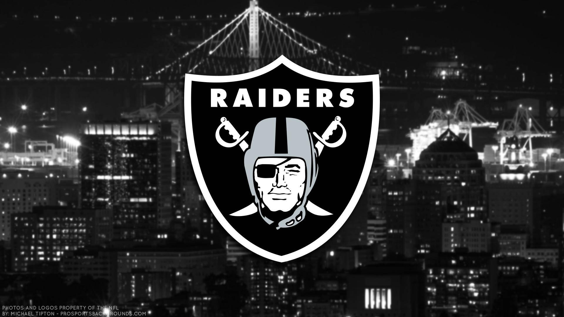 Nfl Teams Las Vegas Raiders Logo City Background