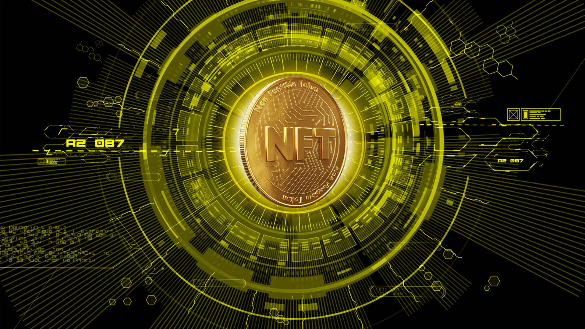 Nft Coin Circuit Board Background