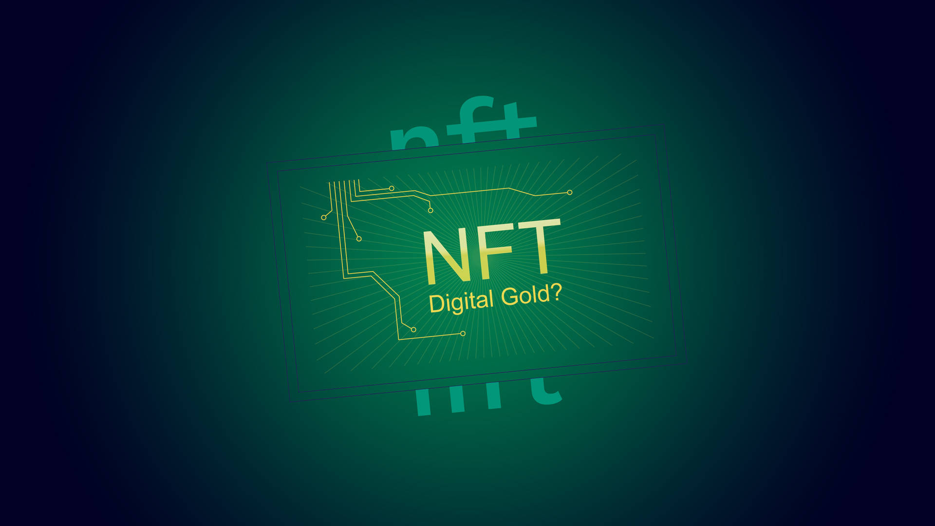 Nft Digital Gold Green Background