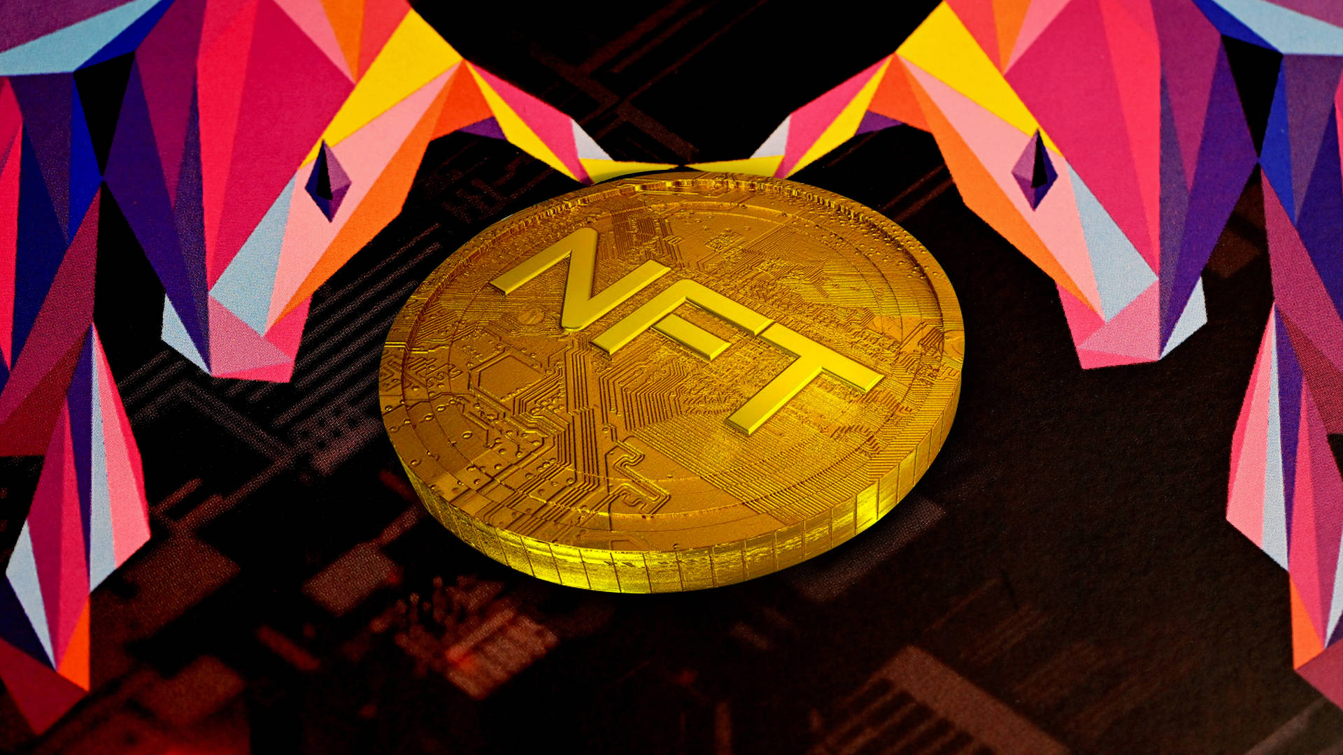 Nft Gold Coin Digital Art Background