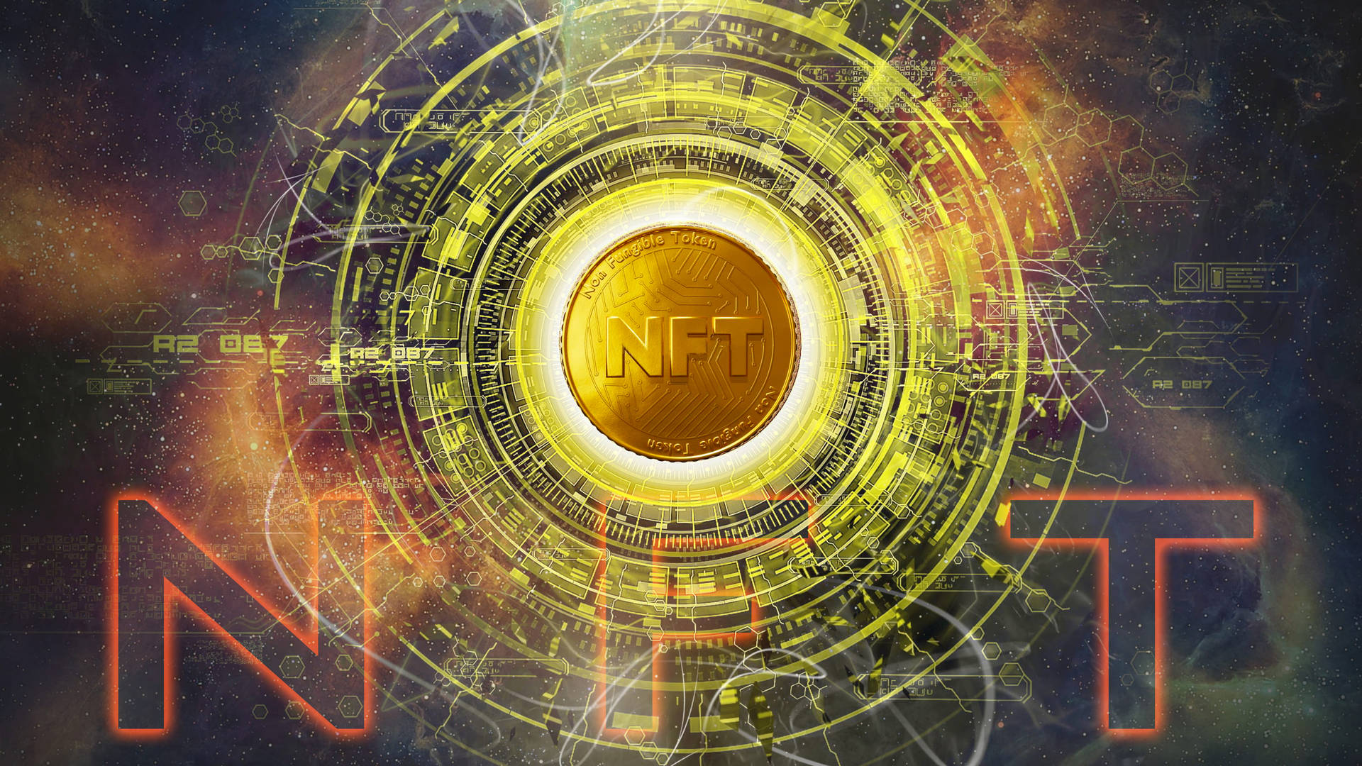 Nft Gold Coin Stock Art Background