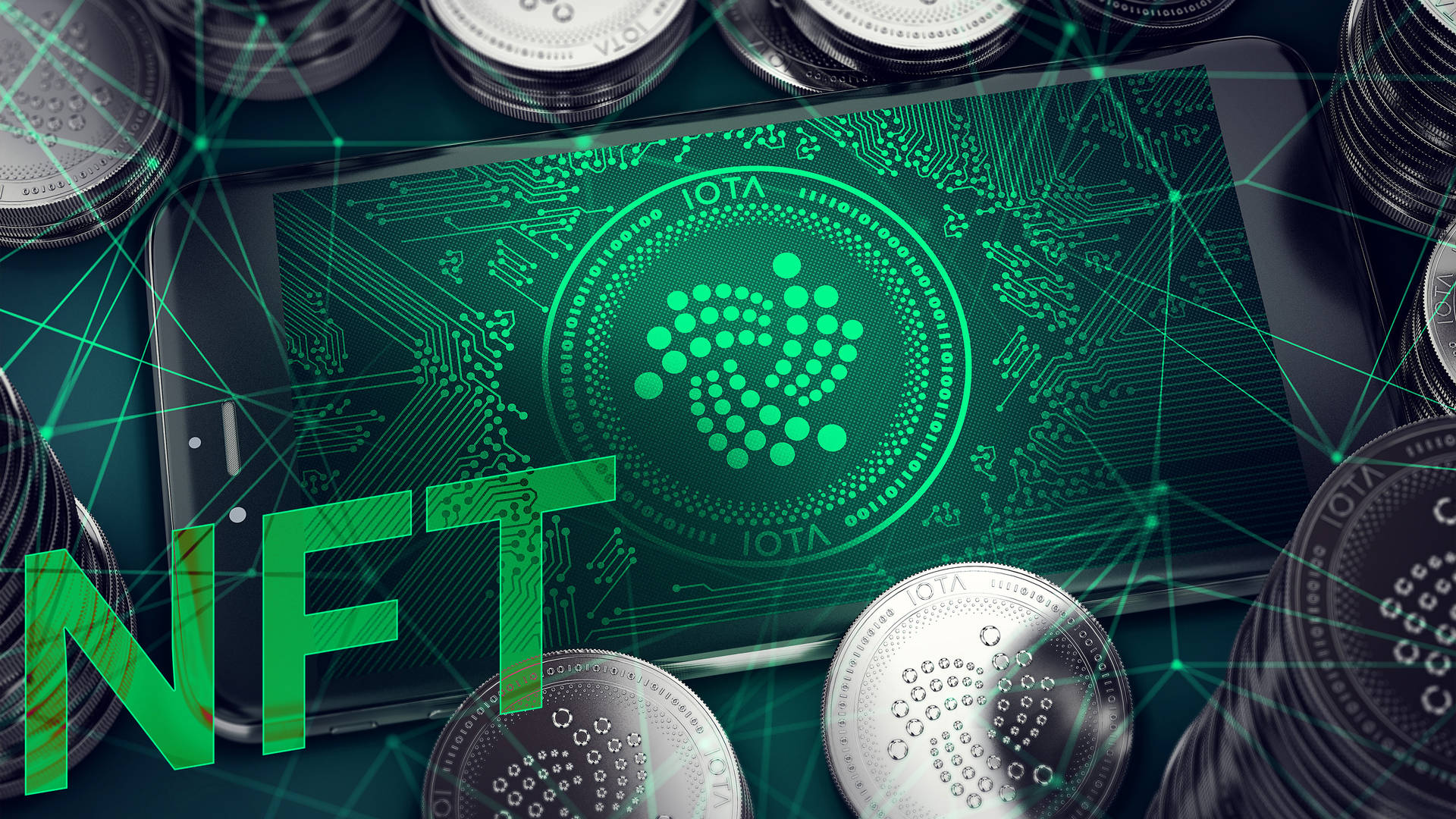 Nft Iota Green Logo Background