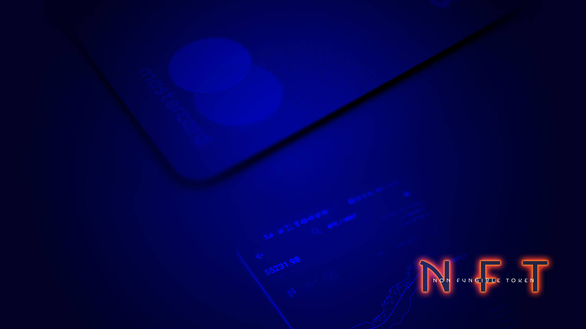 Nft Mastercard Blue Aesthetic Background
