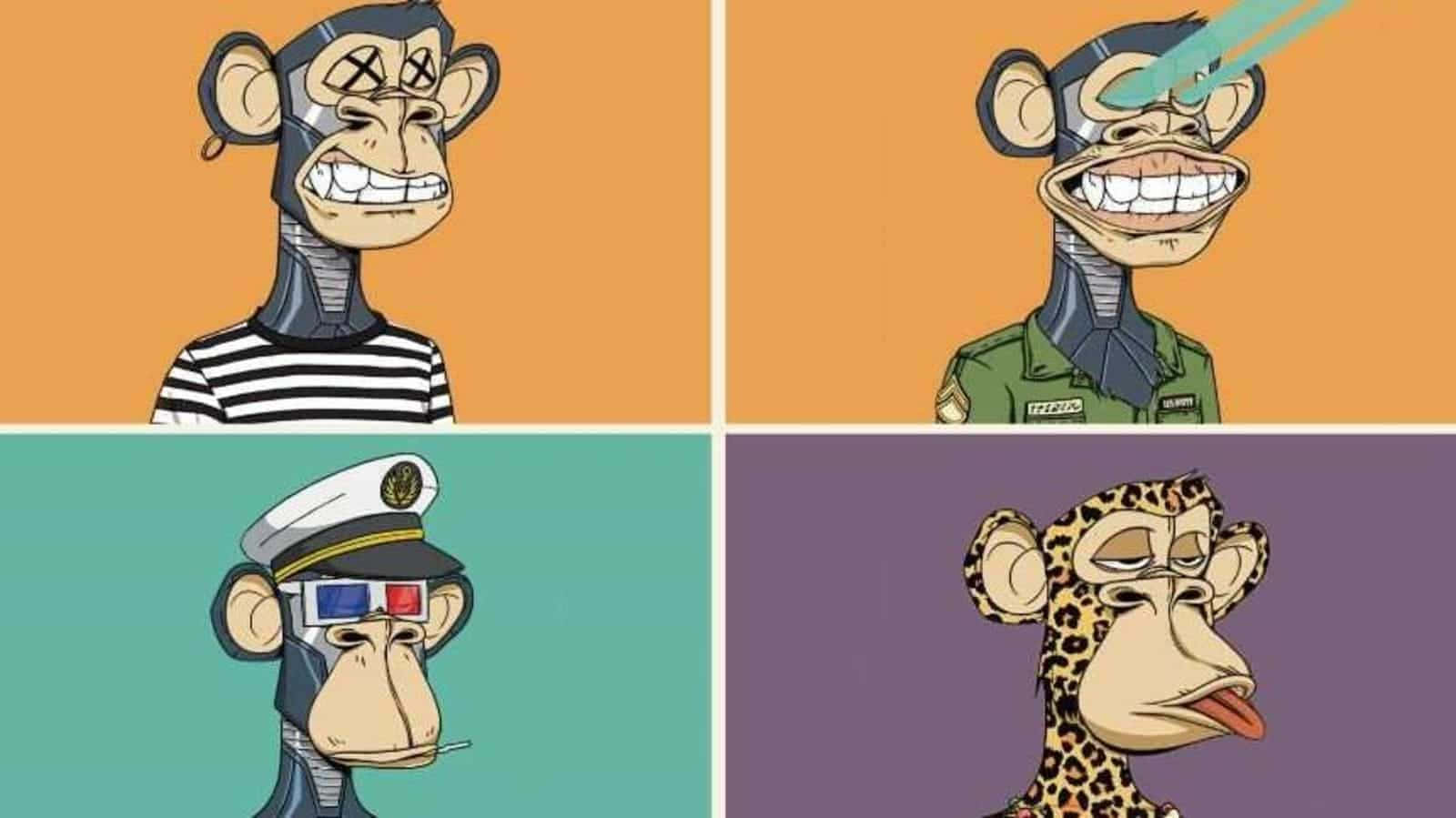 Nft Monkey Four Grid Collage