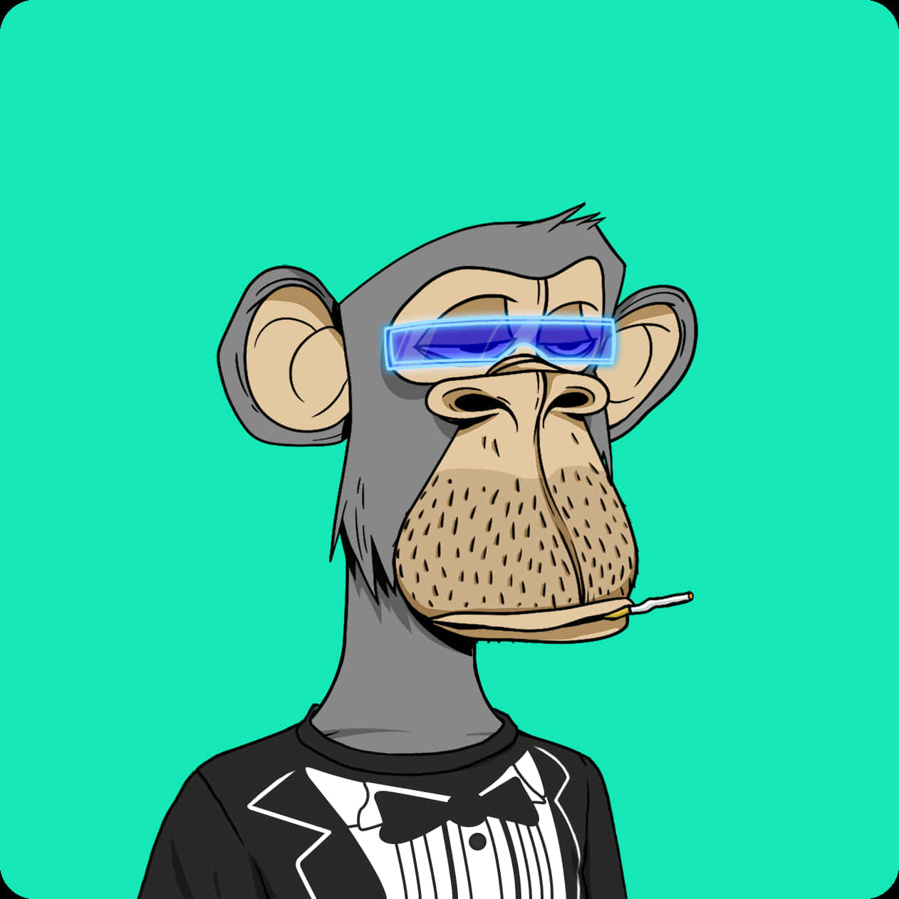 Nft Monkey Wearing Cool Sunglasses