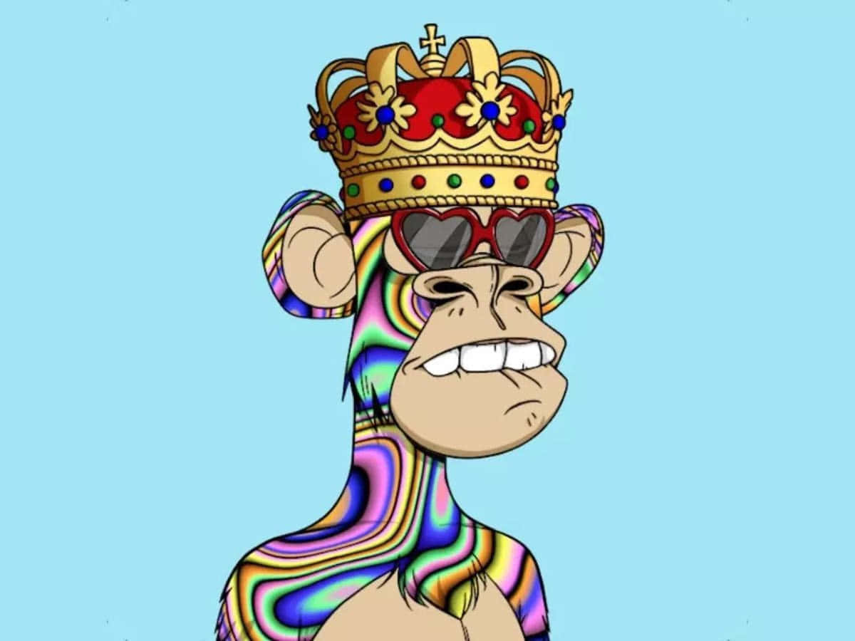 Nft Monkey Wearing Heart Sunglasses