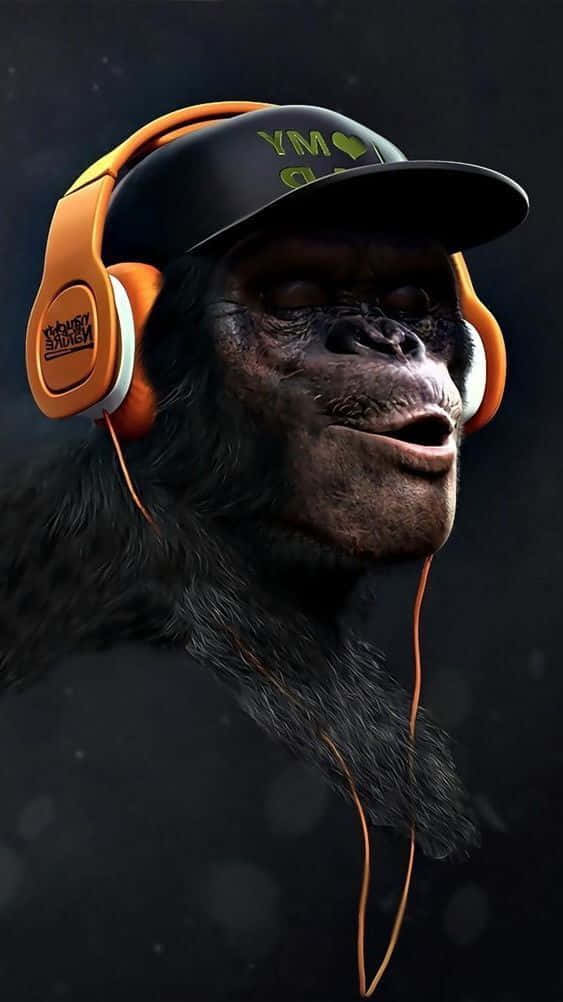 Nft Monkey With Headphones On