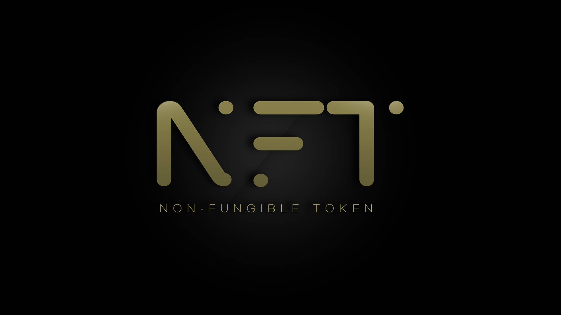 Nft Non Fungible Token Gold Logo Background