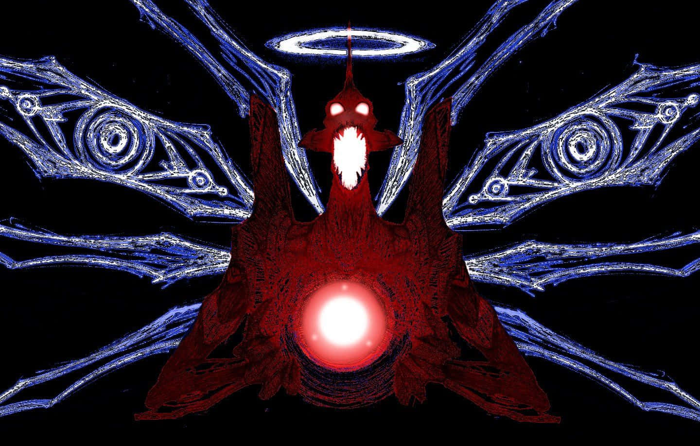 Nge Red And Blue Creature Background