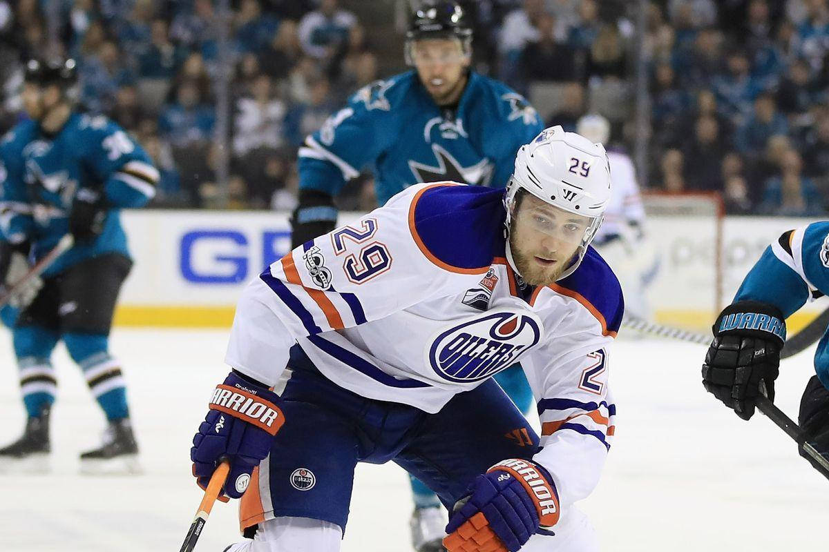 Nhl Leon Draisaitl Oilers Versus Sharks Background