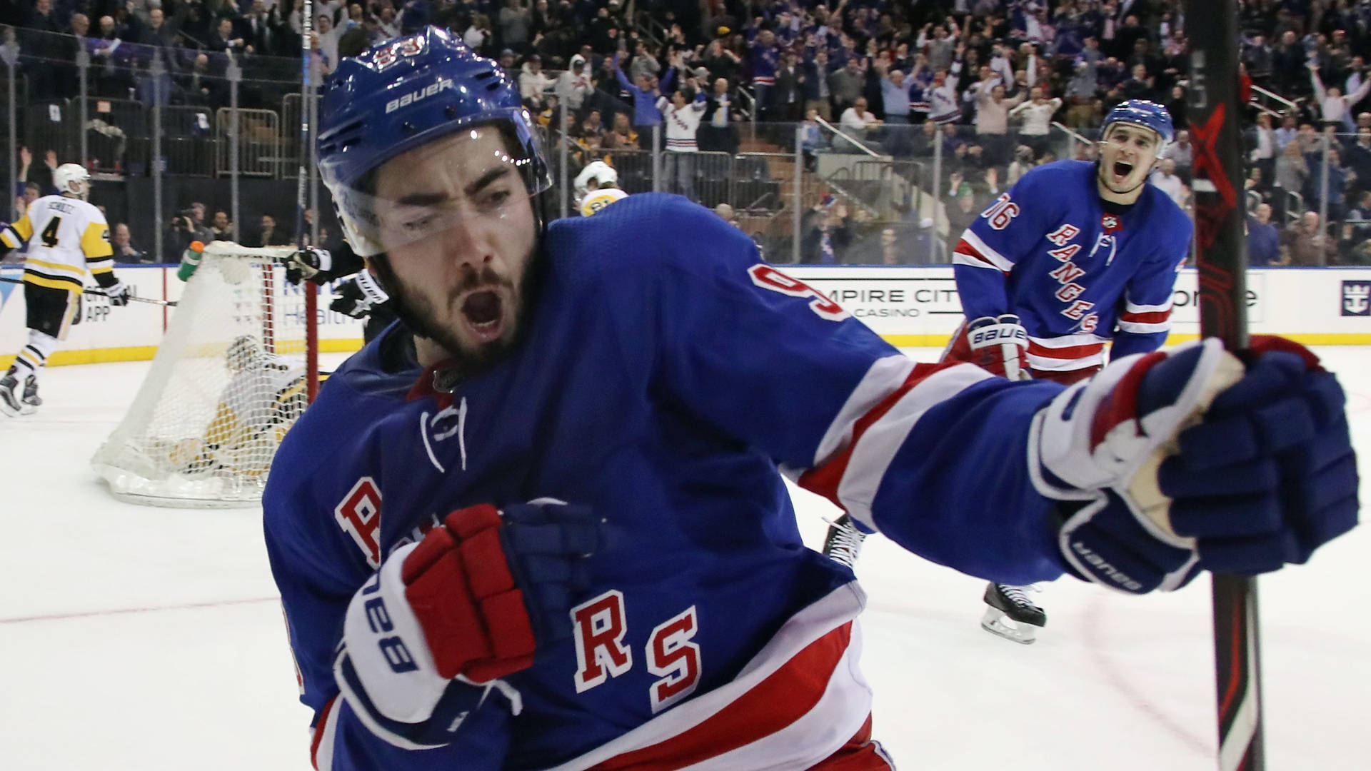 Nhl Mika Zibanejad Rangers Versus Penguins Background