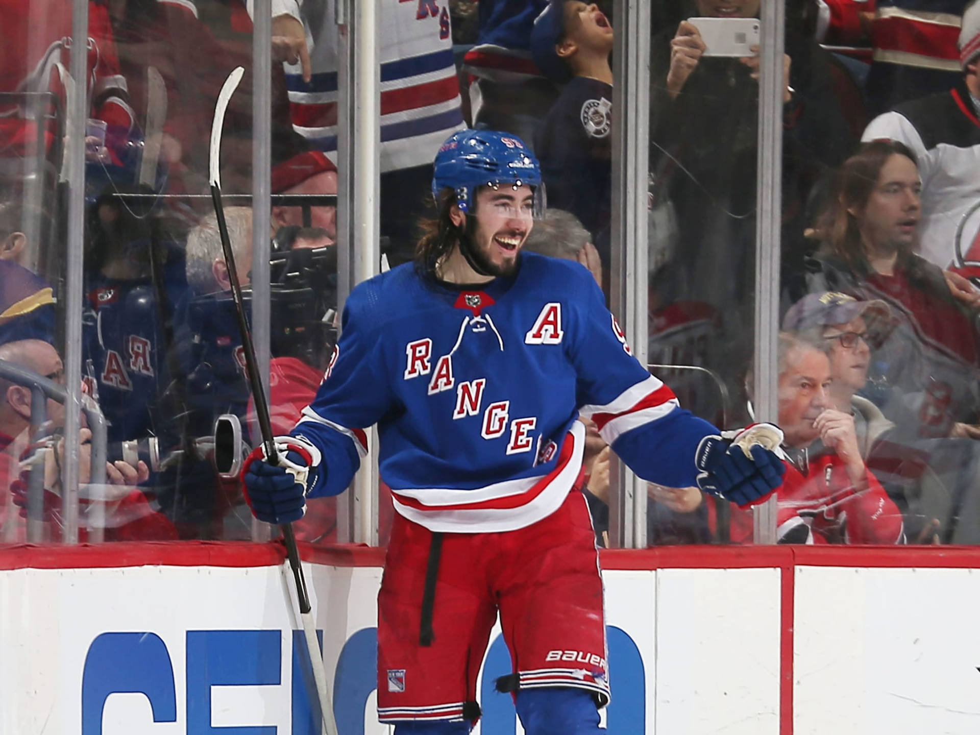 Nhl New York Rangers Mika Zibanejad No. 93 Background