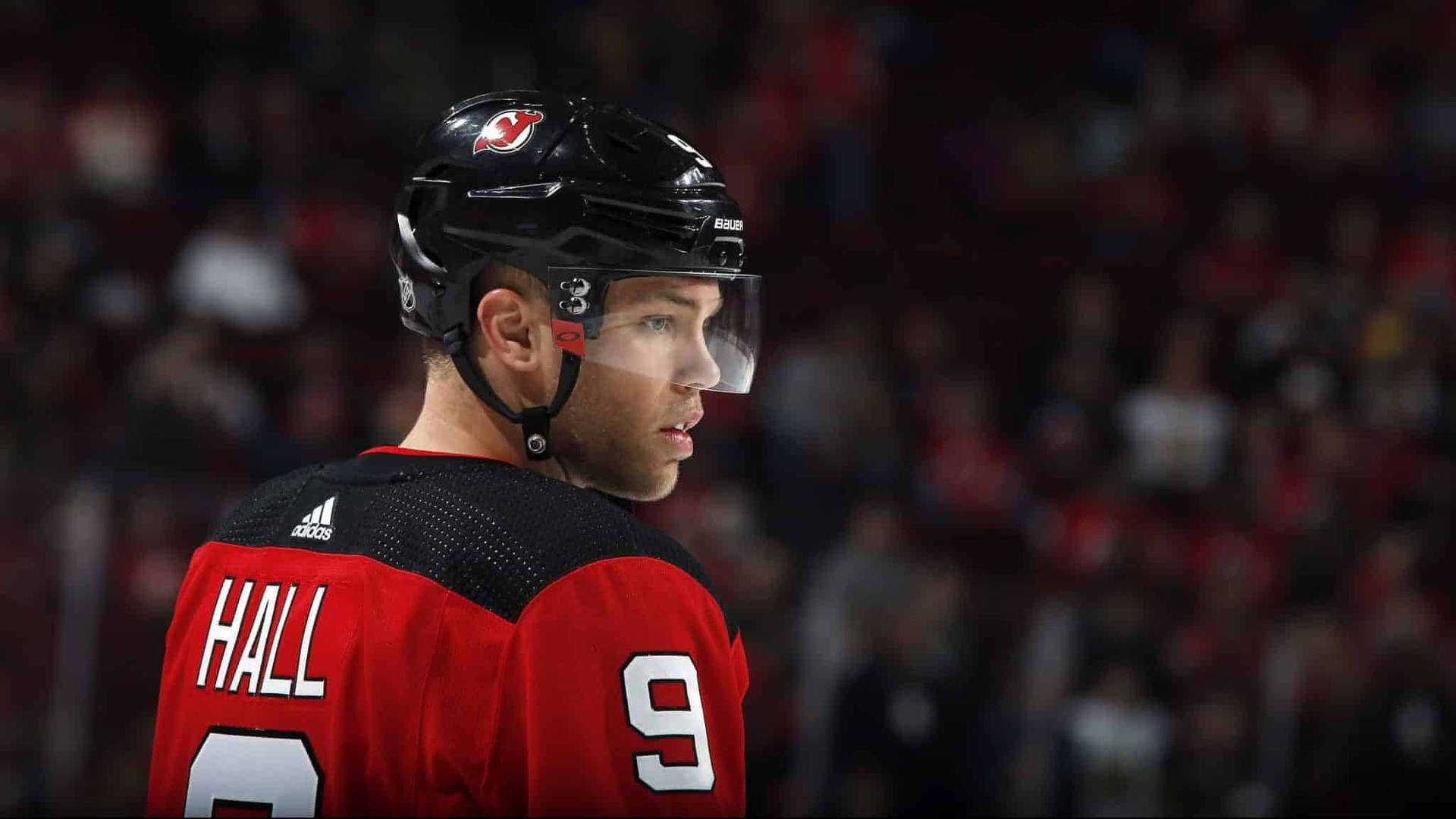 Nhl No. 9 Left Winger Taylor Hall Background