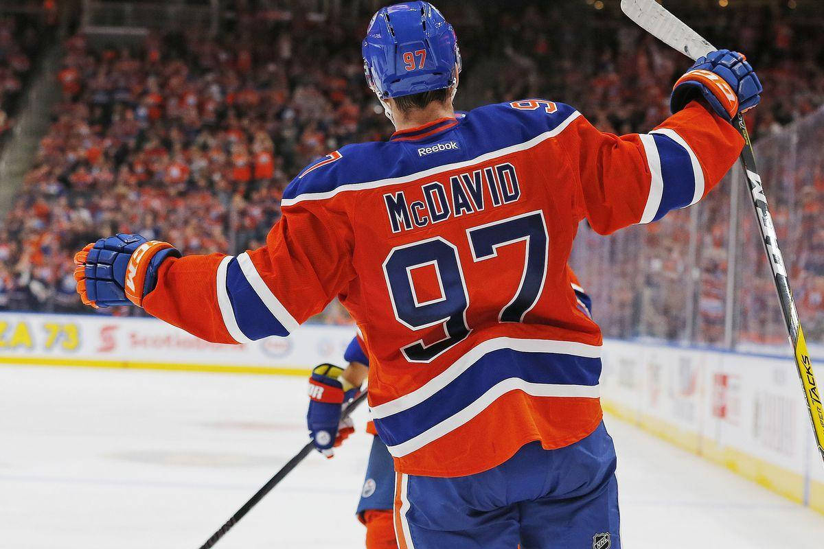 Nhl Player Connor Mcdavid Number 97 Background