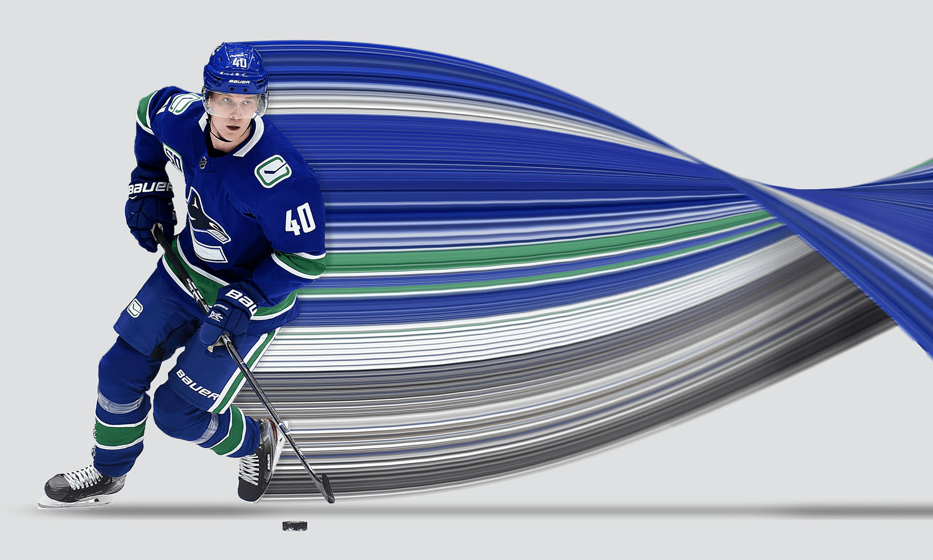 Nhl Player Elias Pettersson In Action Background