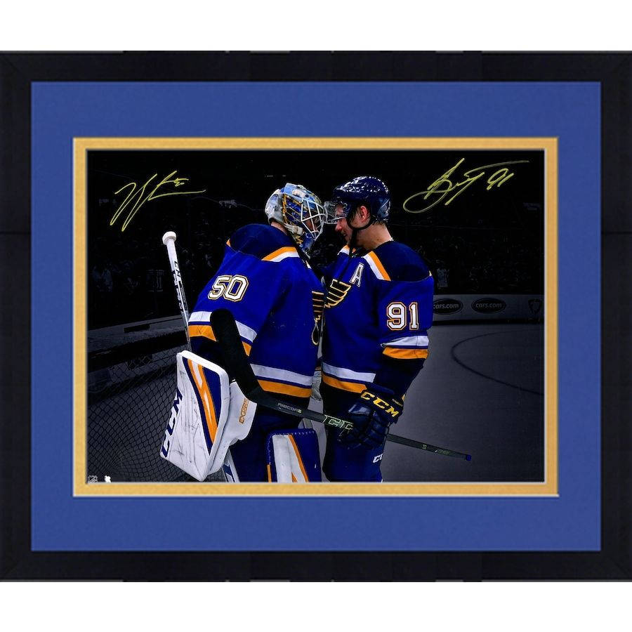 Nhl Player Jordan Binnington And Vladimir Tarasenko Background