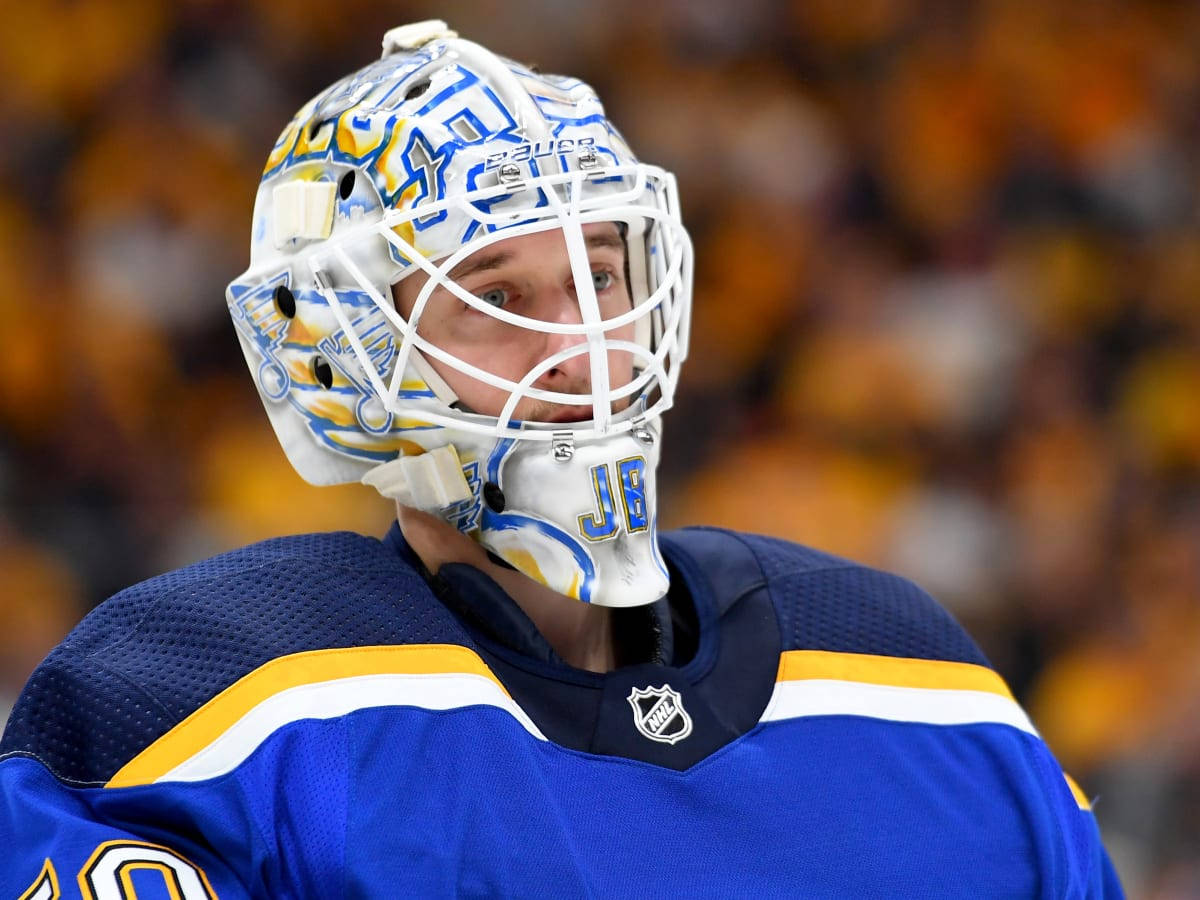 Nhl Star Goalie, Jordan Binnington In Action Background