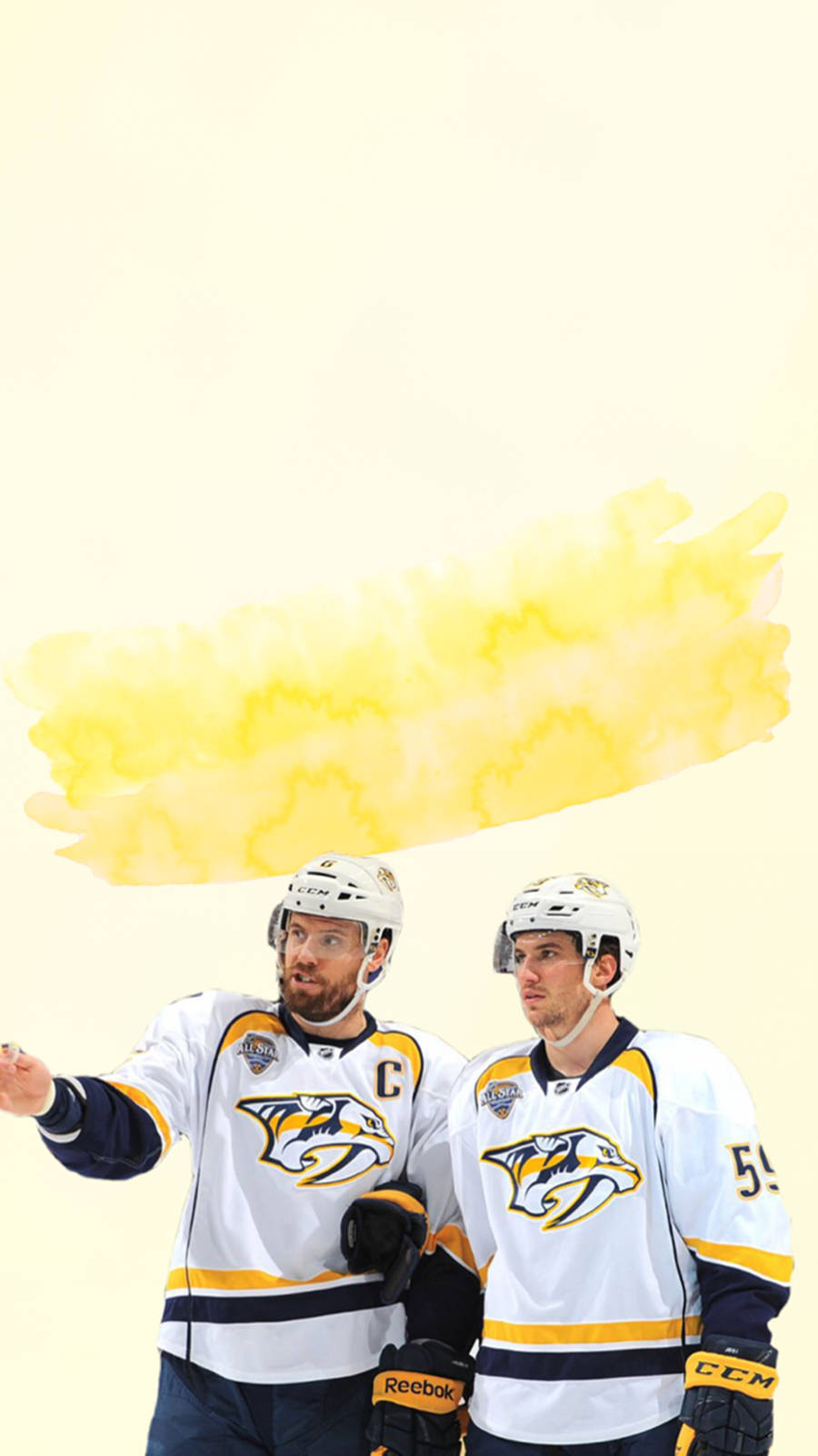 Nhl Stars Roman Josi And Mike Fisher In Action Background