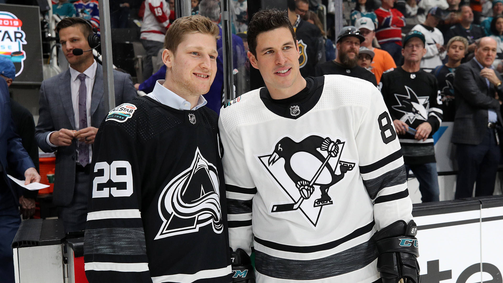 Nhl Stars Sidney Crosby And Nathan Mackinnon Background