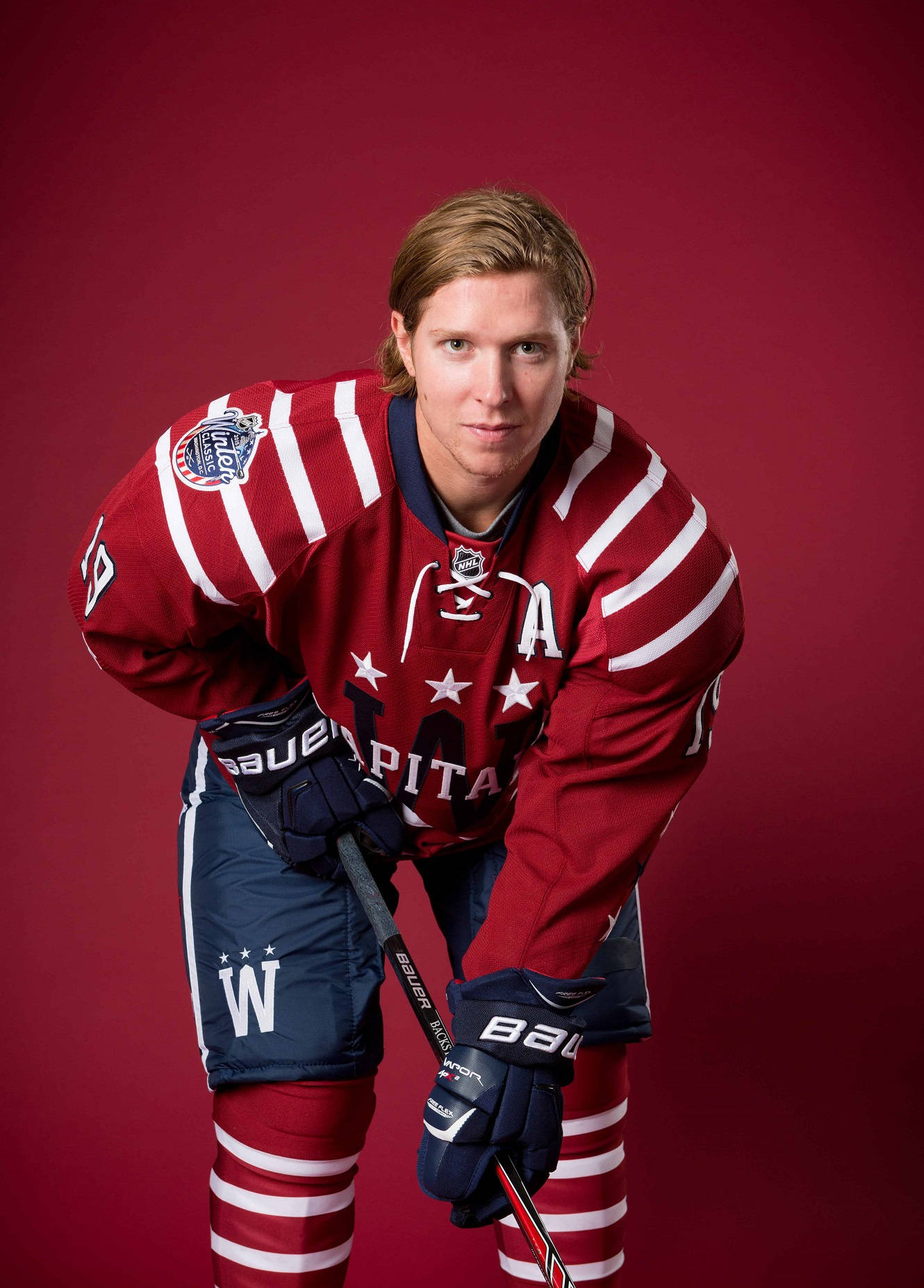 Nhl Superstar Nicklas Backstrom In Action For The Washington Capitals Background