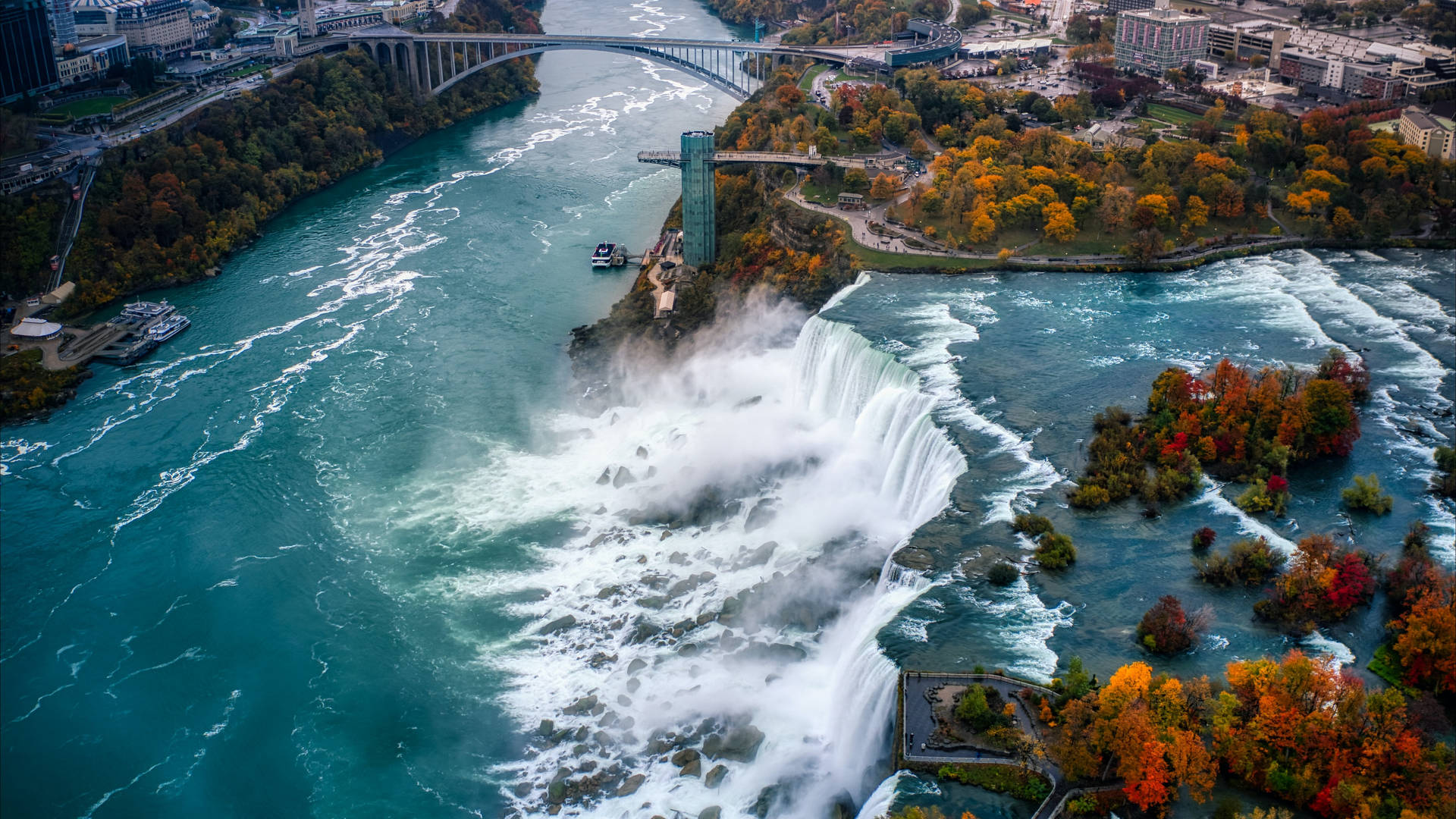 Niagara Falls Aerial Shot Background