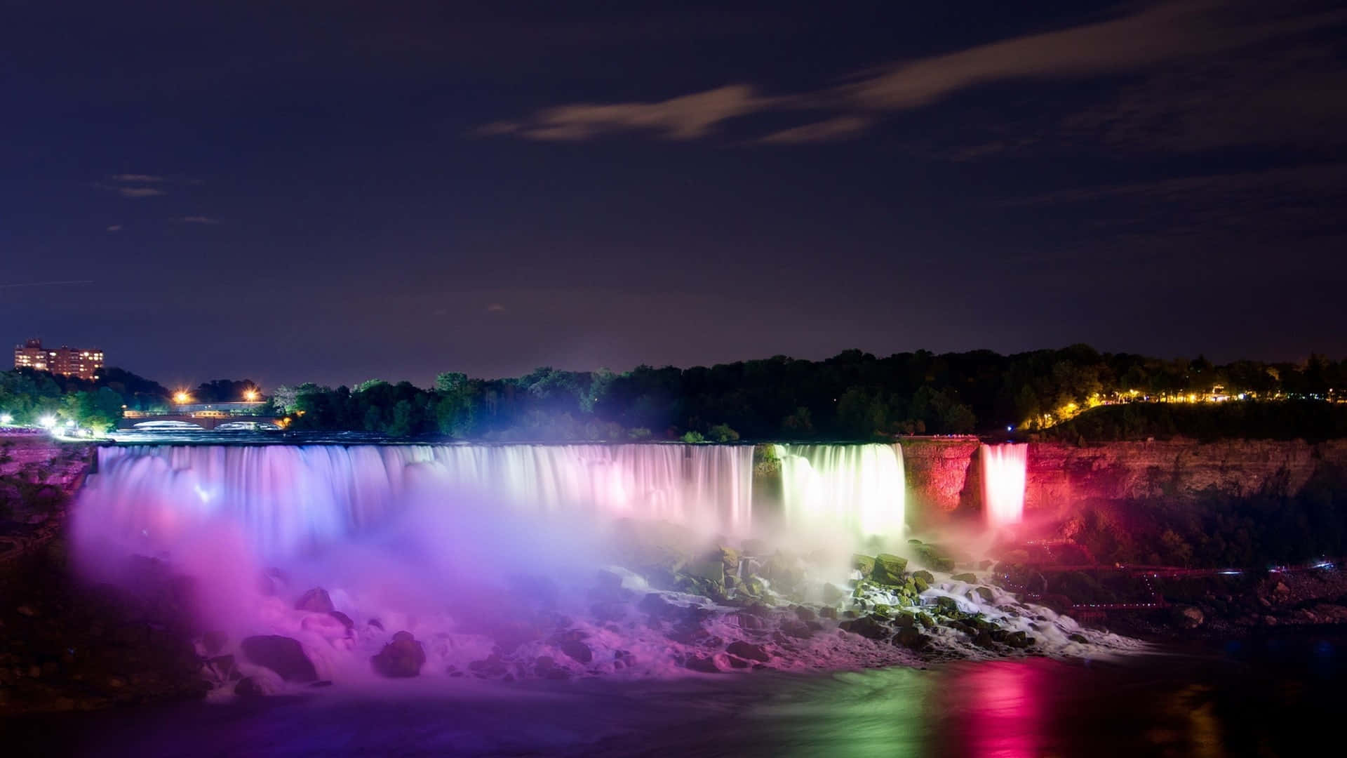 Niagara Falls Canada At Night Background