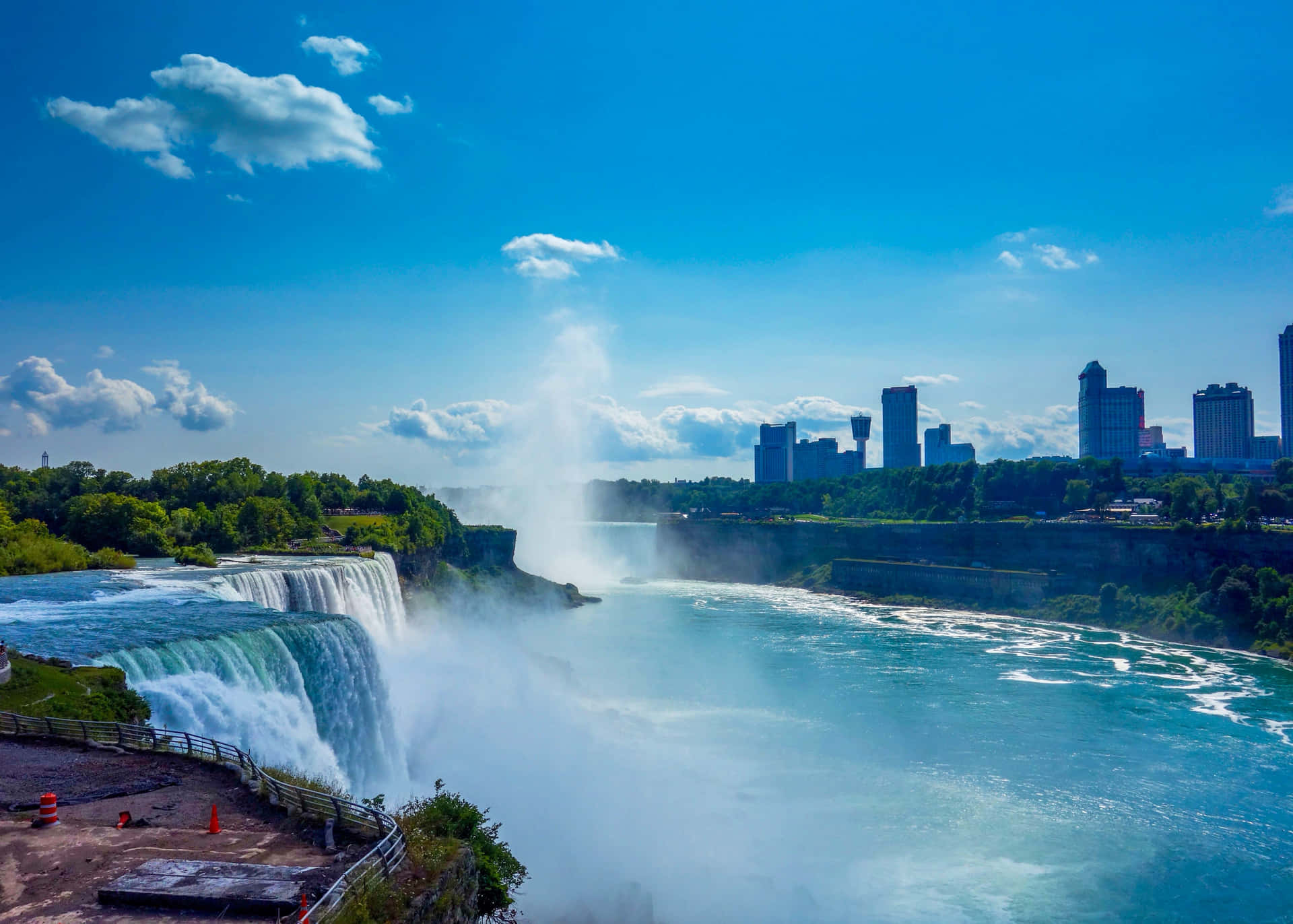 Niagara Falls Canada With Cityscape