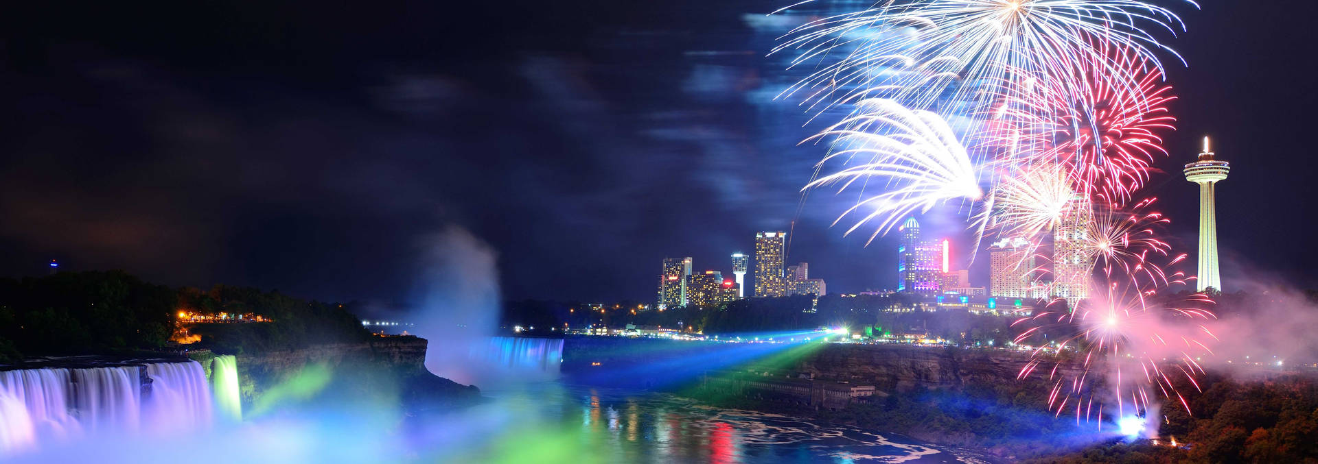 Niagara Falls Fireworks Display Background