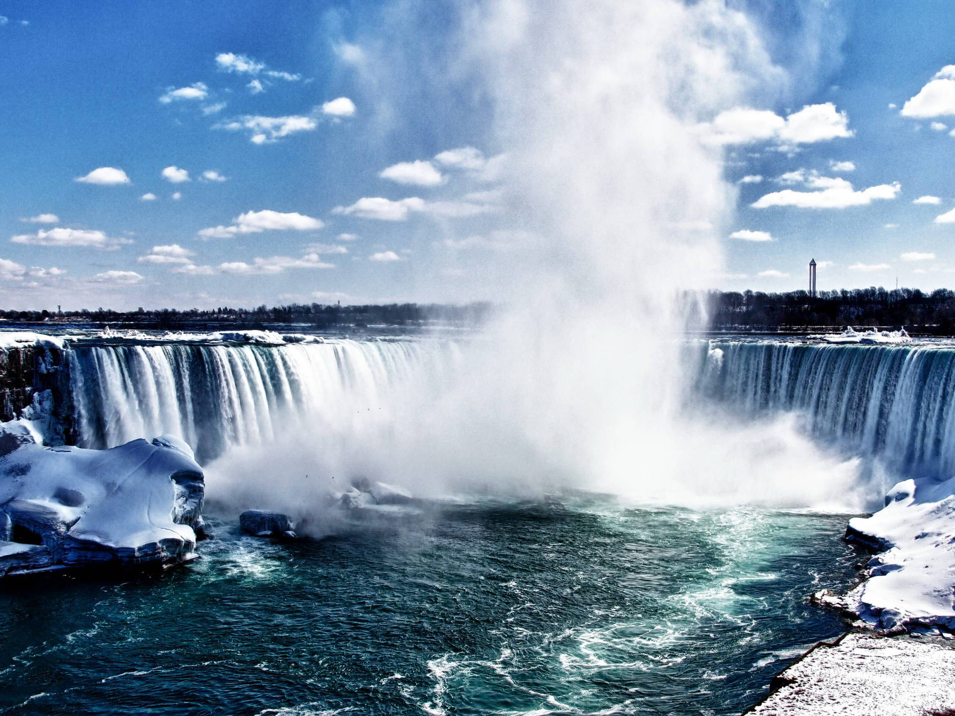 Niagara Falls Frozen Landscape Background