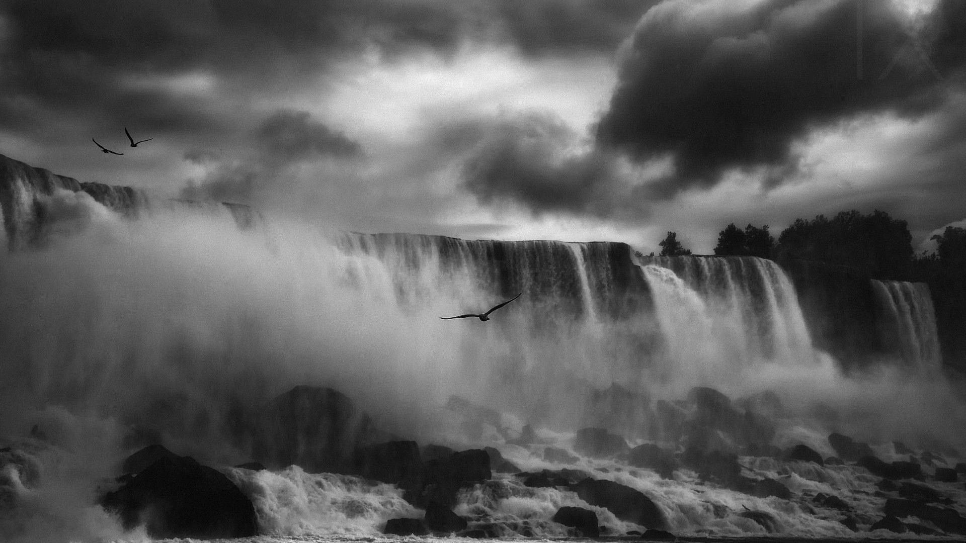 Niagara Falls Monochrome Filter Background