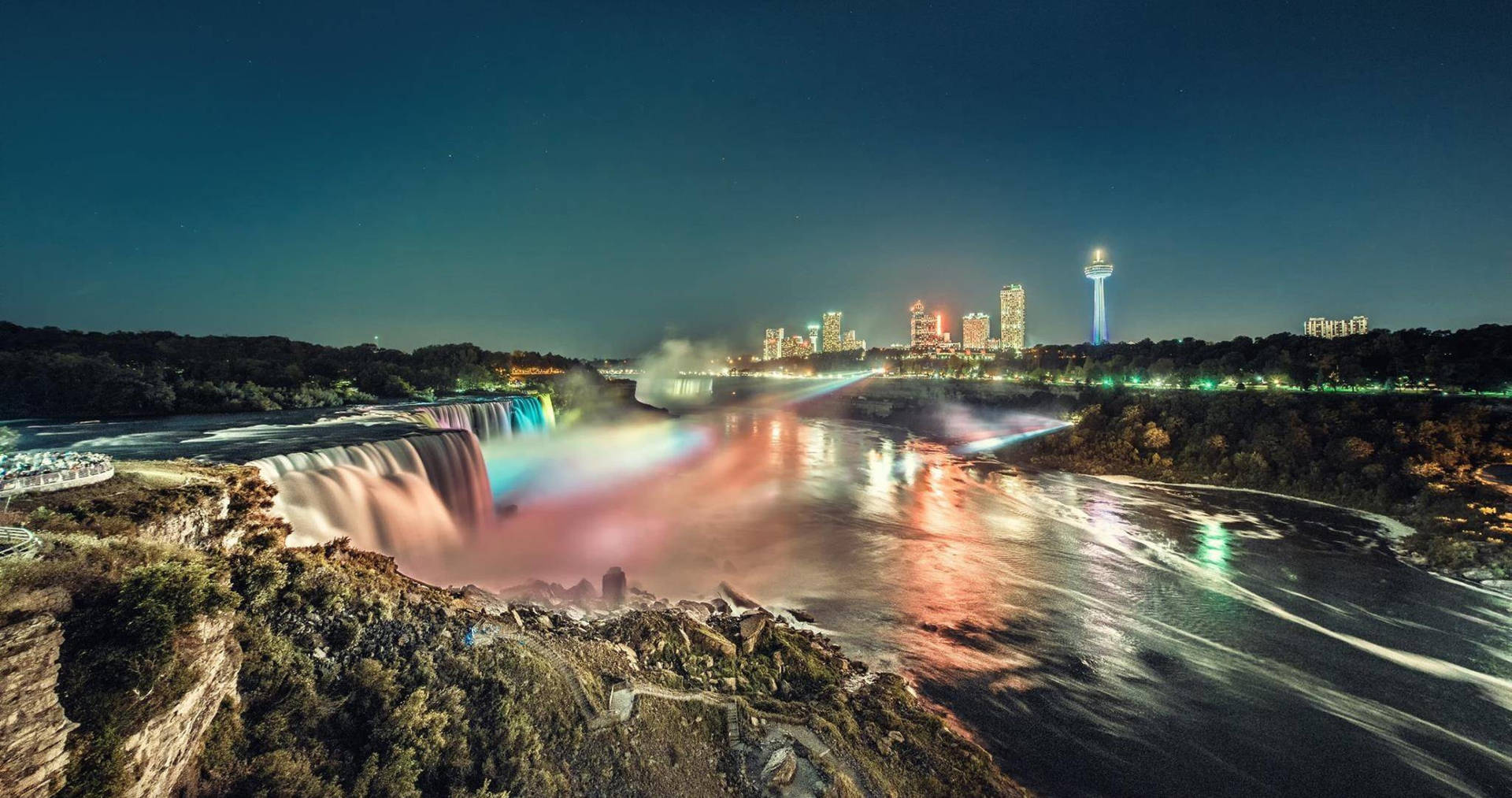 Niagara Falls Seasonal Lights Spectacle Background