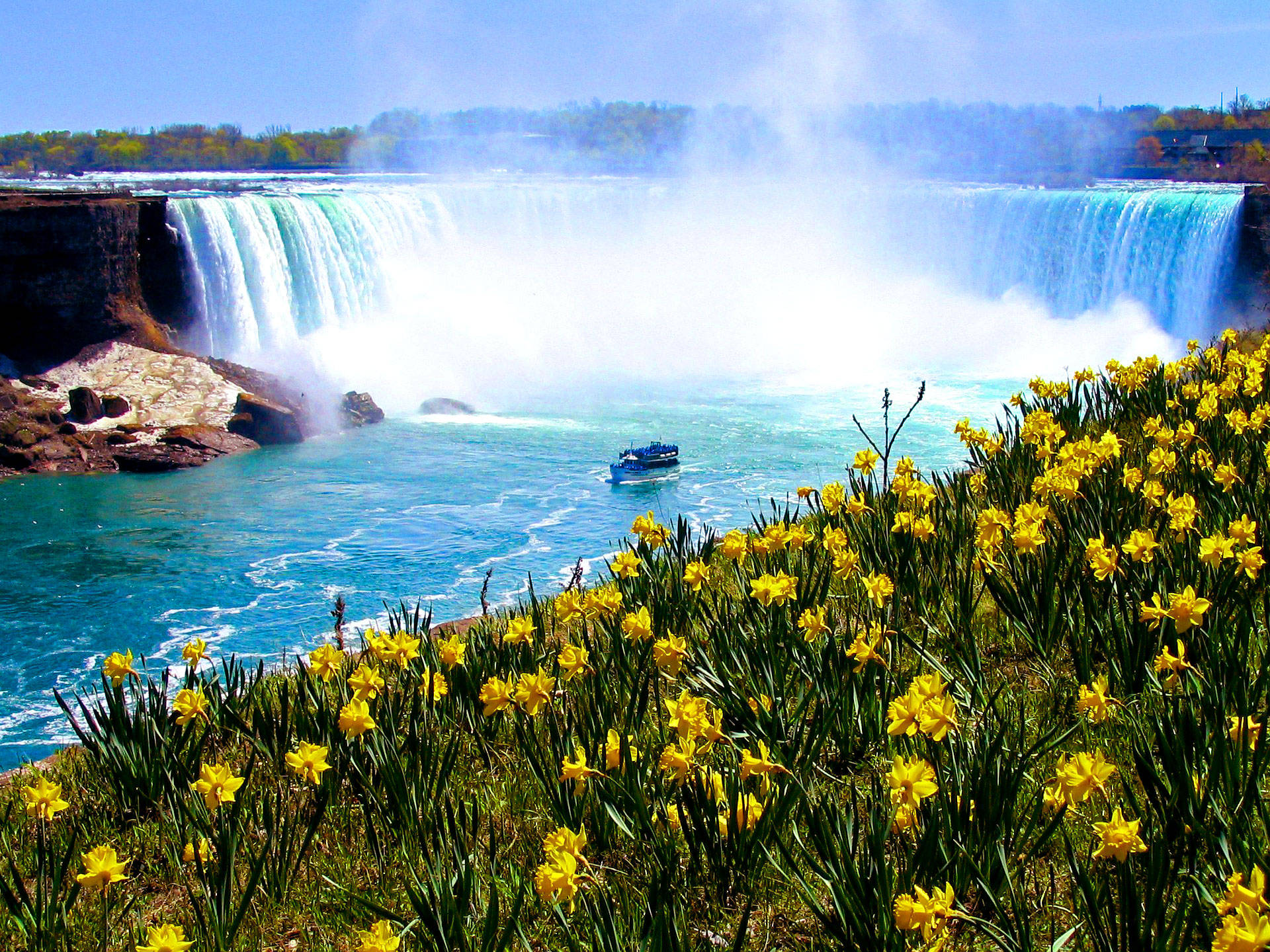 Niagara Falls Spring View Background