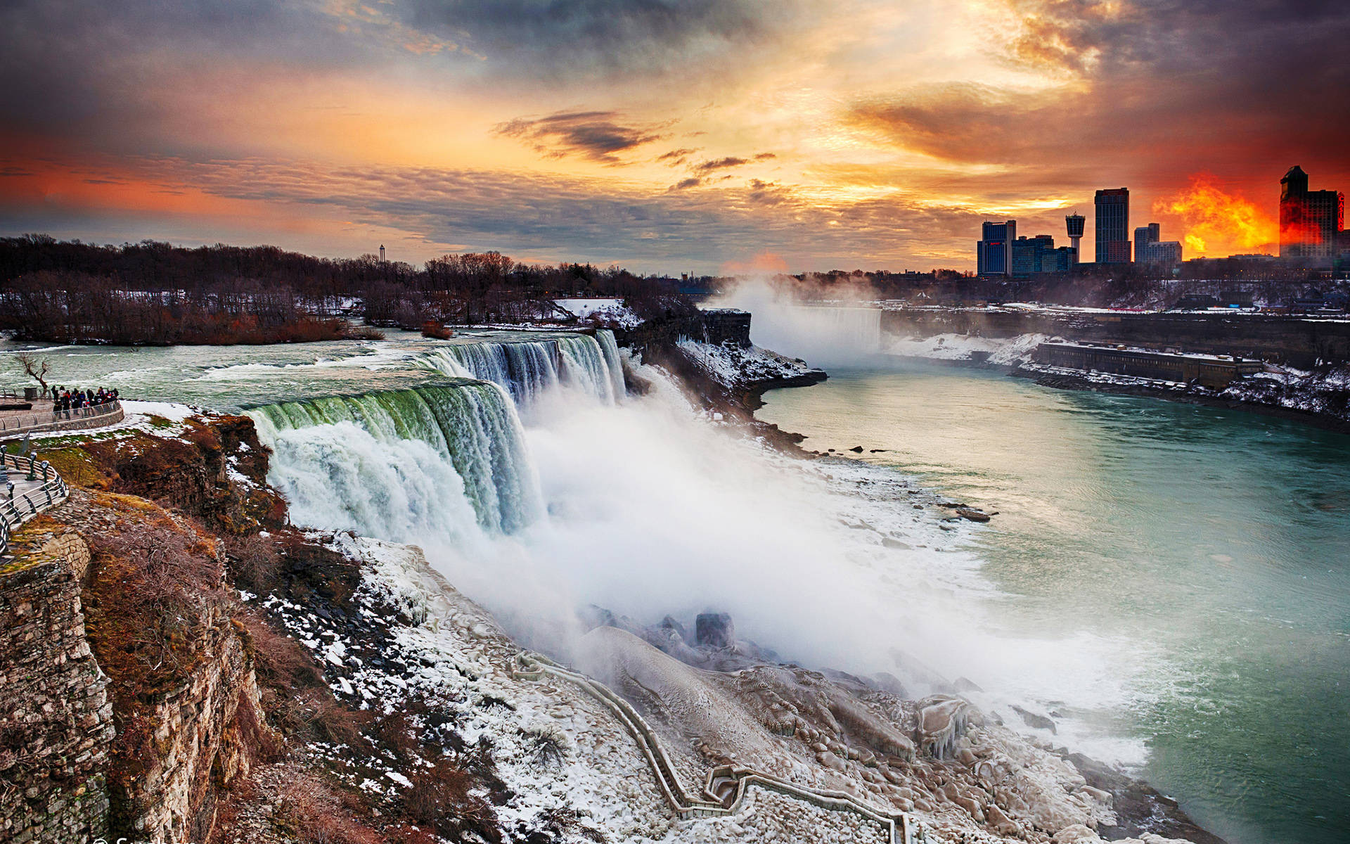 Niagara Falls Sunset Photography Background