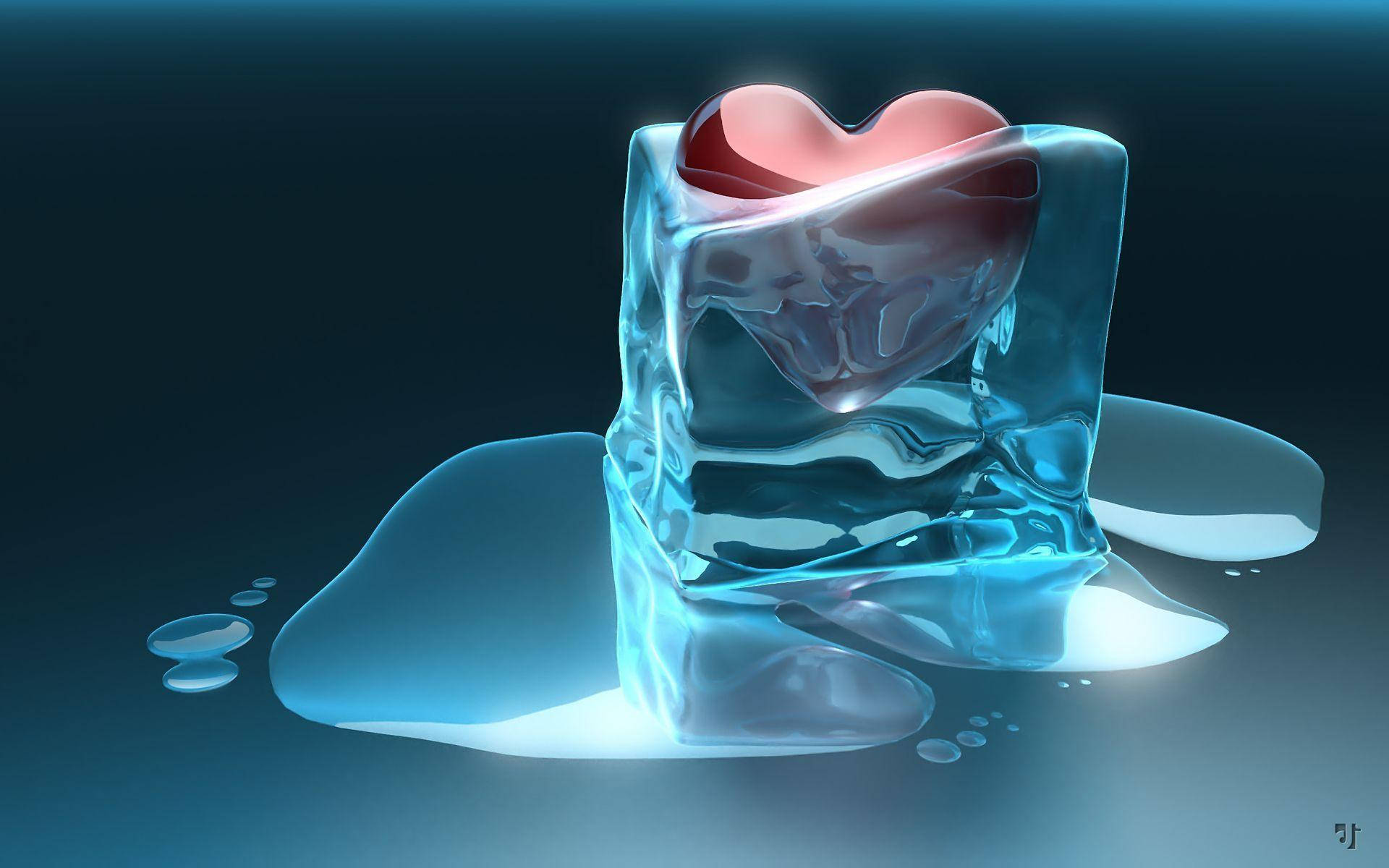 Nice Abstract Melted Ice And Heart