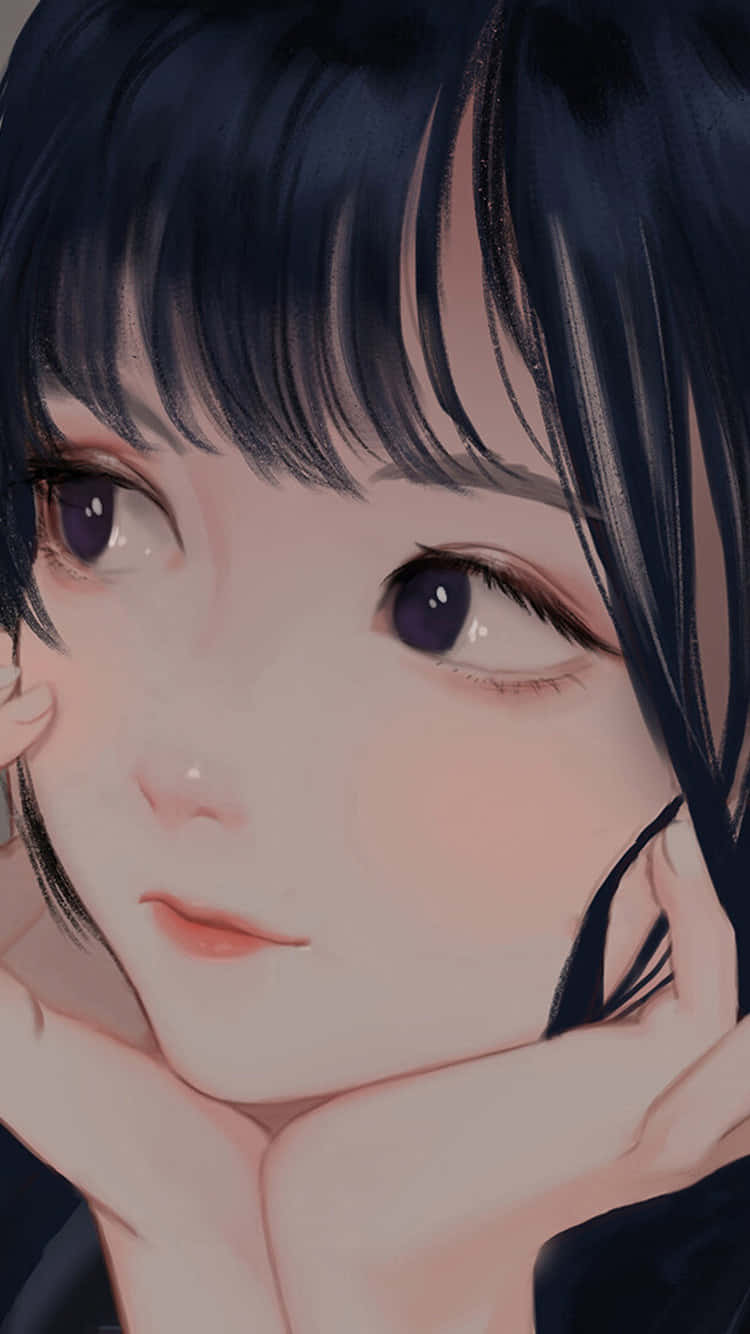 Nice Anime Pretty Eyes Goddess Background