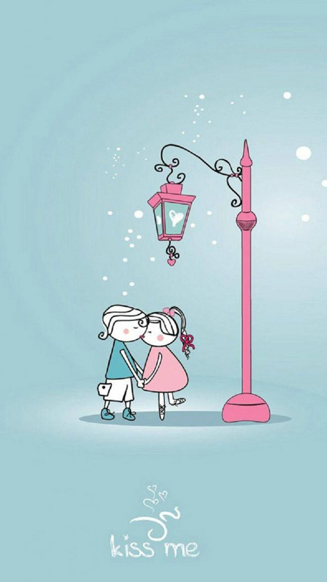 Nice Cartoon Of Cute Couple Drawing Background