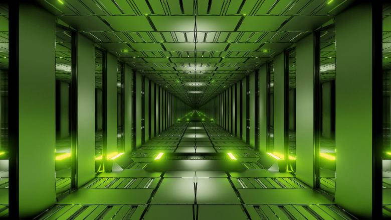 Nice Vibrant Green Corridor