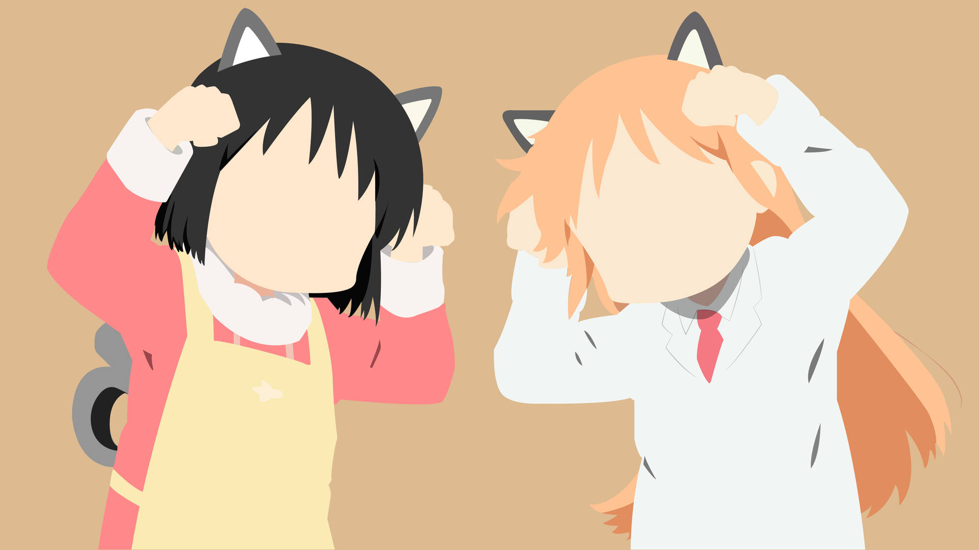 Nichijou Cat Girls Hakase And Nano
