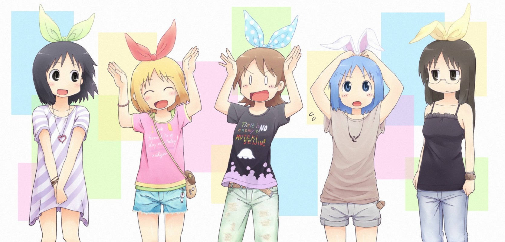 Nichijou Cute Characters Background