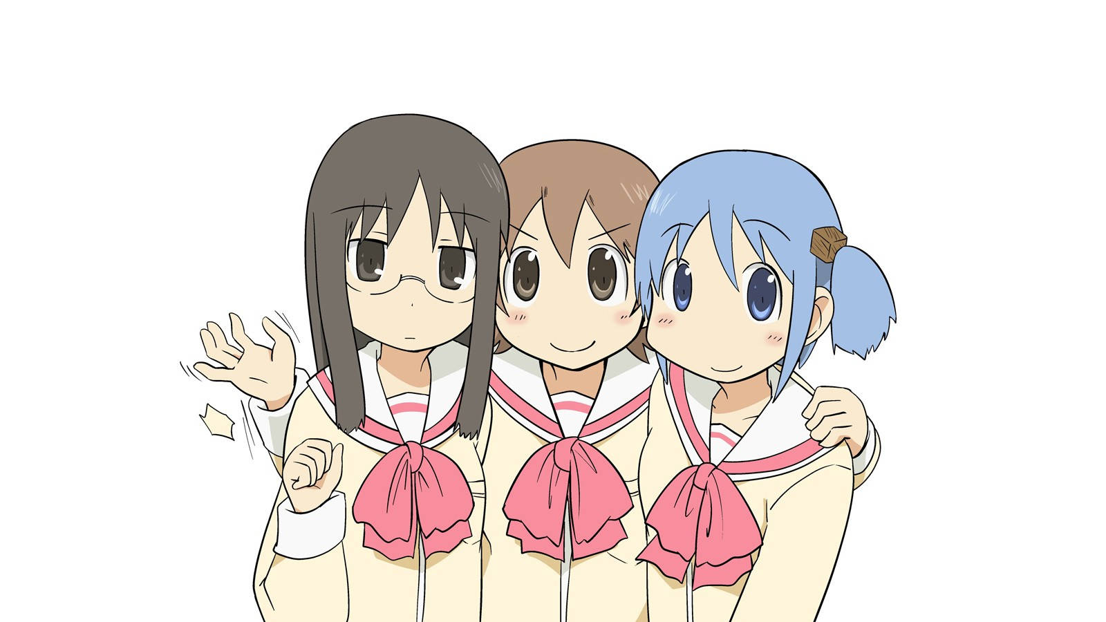 Nichijou Girls Huddled