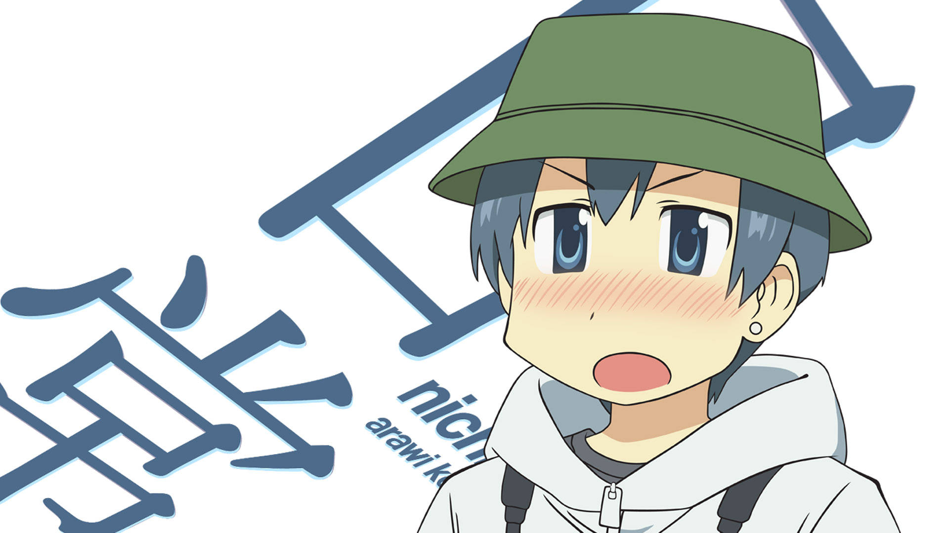 Nichijou Kana With Green Hat Background