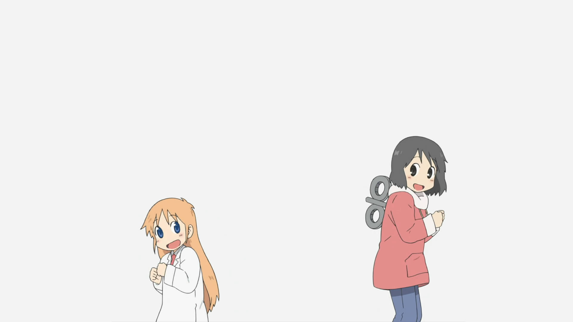 Nichijou Nano And Hakase Dance Background