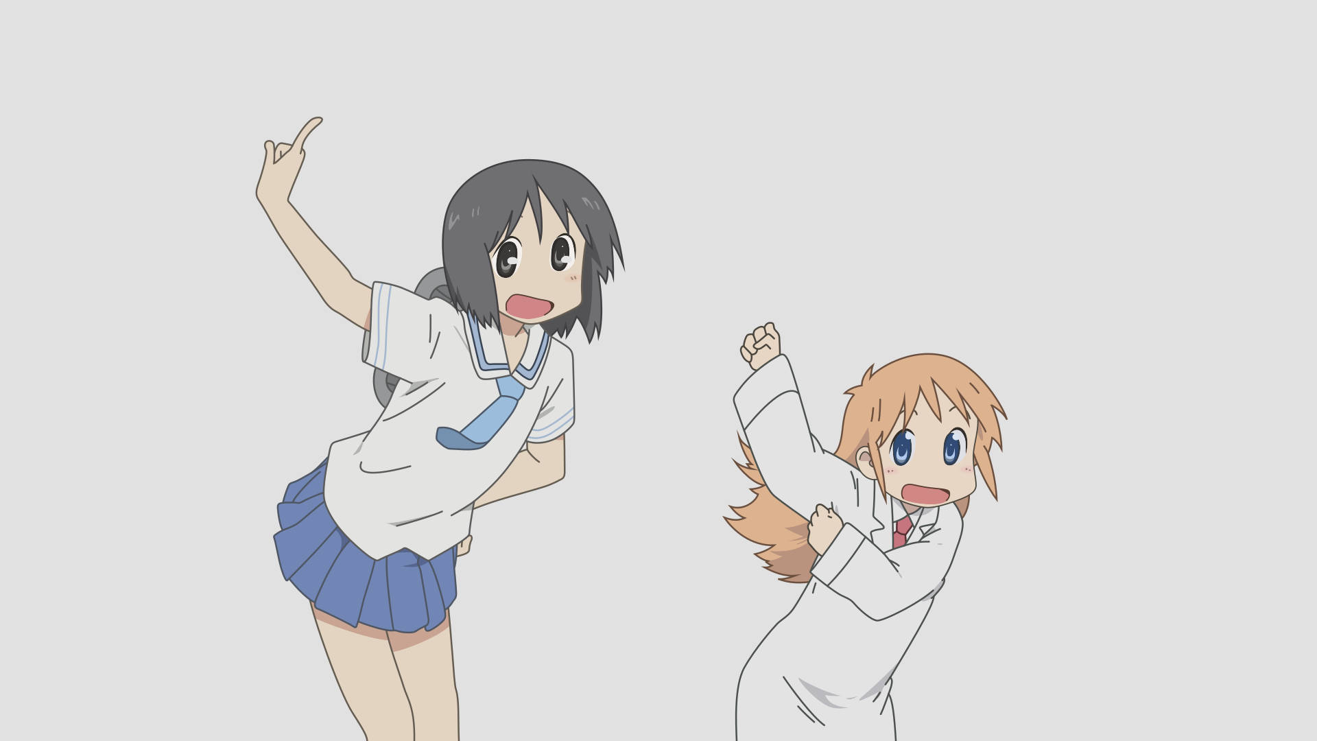 Nichijou Nano And Hakase Dancing Background