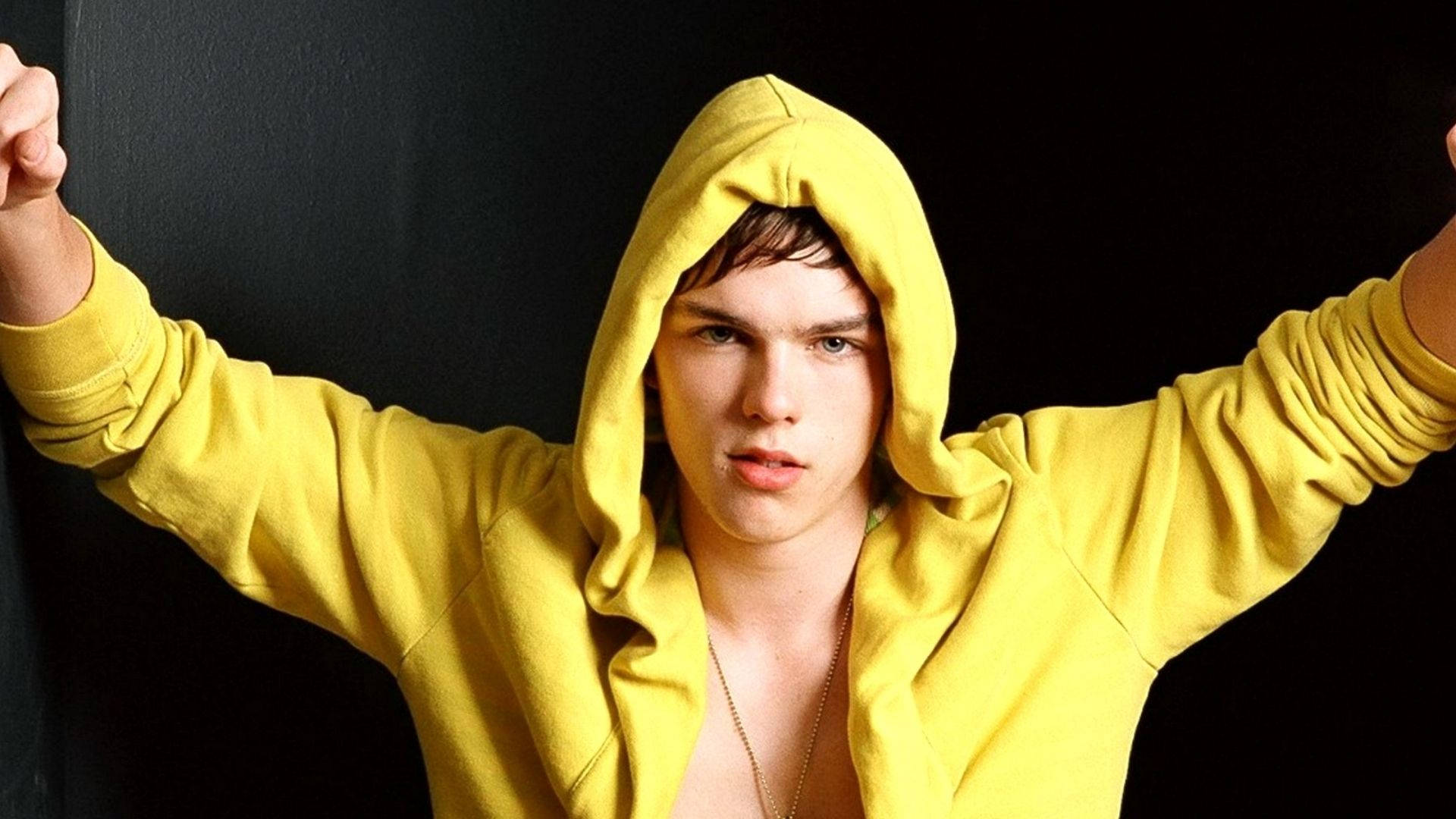 Nicholas Hoult In A Hoodie Background