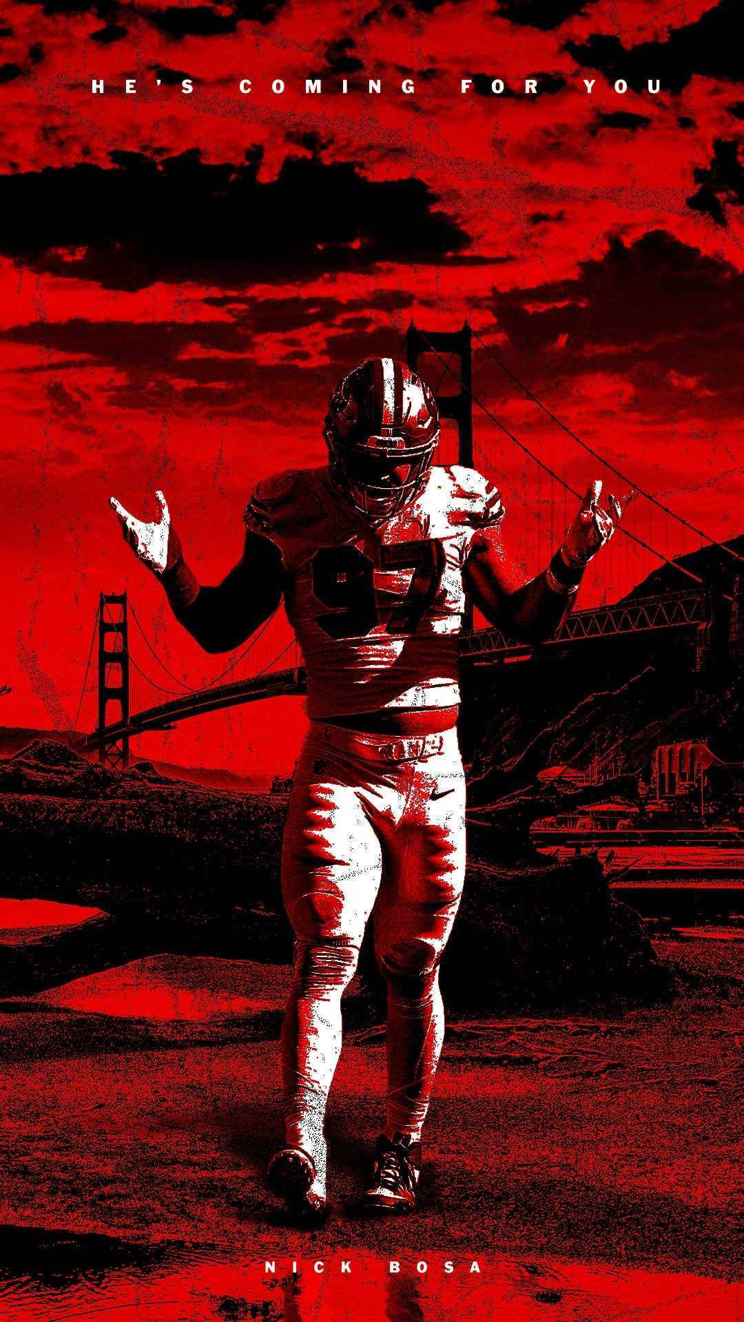 Nick Bosa Coming 49ers Iphone Background