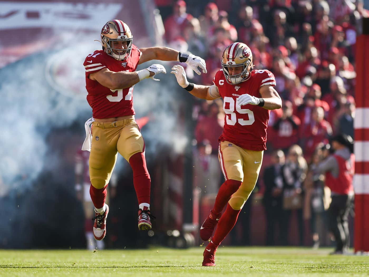 Nick Bosa Embraces His Sports Success As A Star Defensive End In The Nfl Background